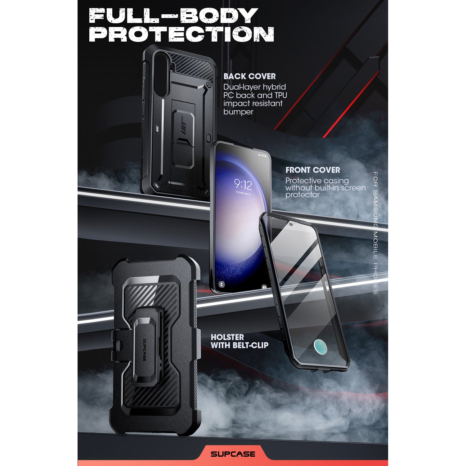 Samsung Galaxy S24 FE Unicorn Beetle PRO Rugged Protective Case - Heavy Duty Shockproof Cover for Outdoor, Work & Travel - Black