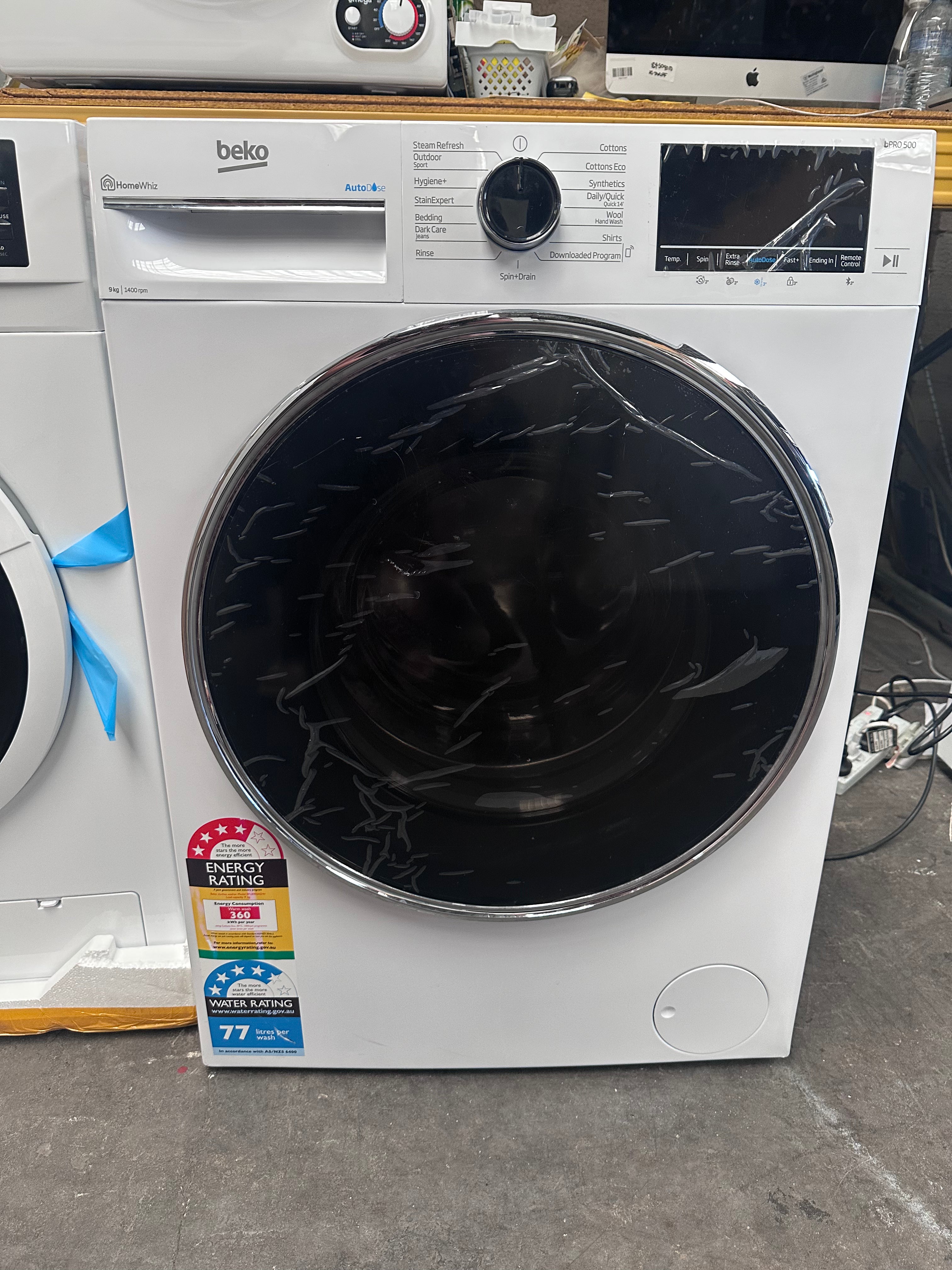 Beko BFLB902ADW 9kg Auto Dose Front Load Washing Machine - Energy Efficient, Quiet Operation - Perfect for Apartments & Small Homes (Factory Second)