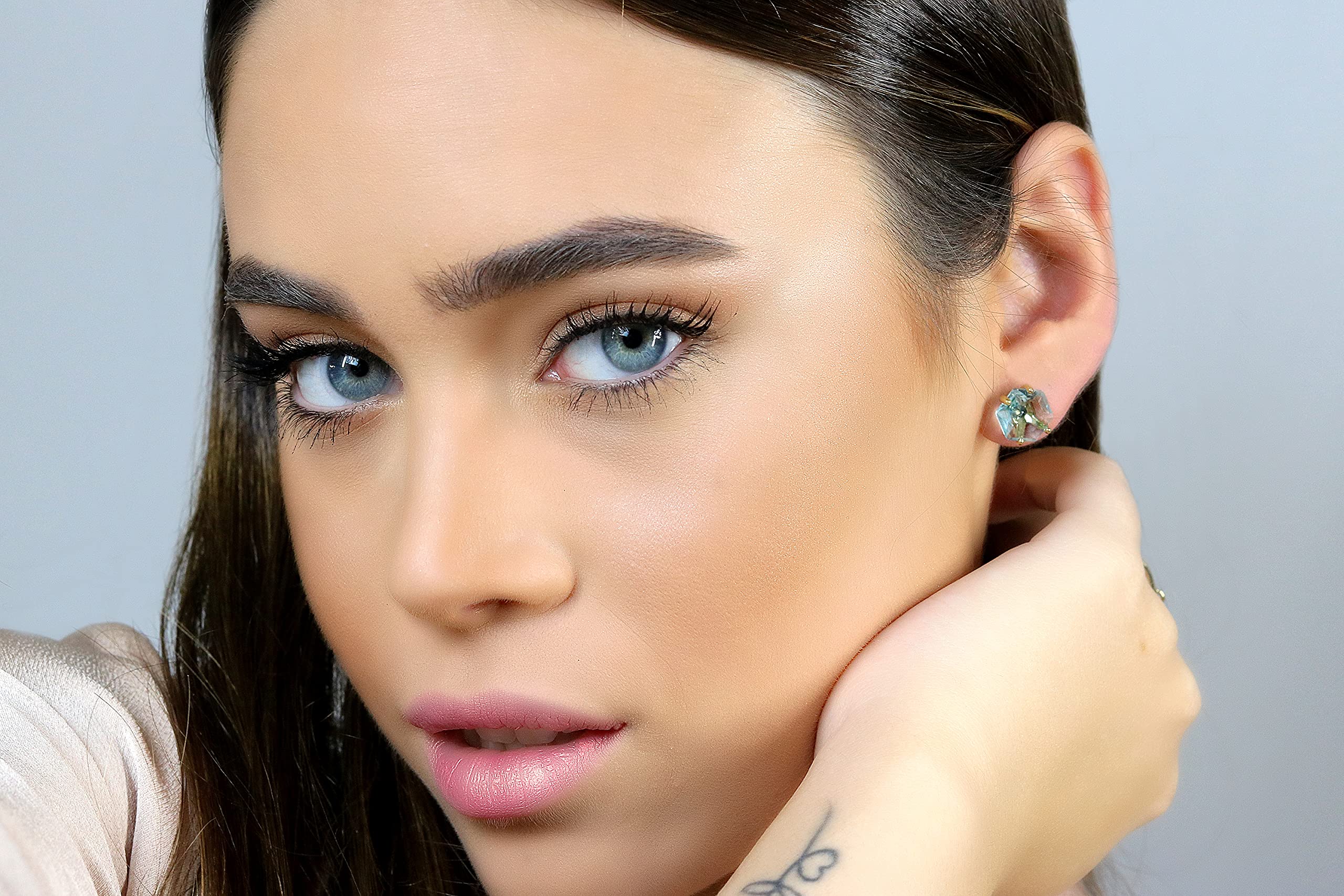 Anemone Gold Blue Topaz Earrings - Handmade Statement Jewelry for Women - Unique Bridal & Fashion Earrings - Perfect Gift for Her - Ideal for Weddings, Parties & Special Occasions