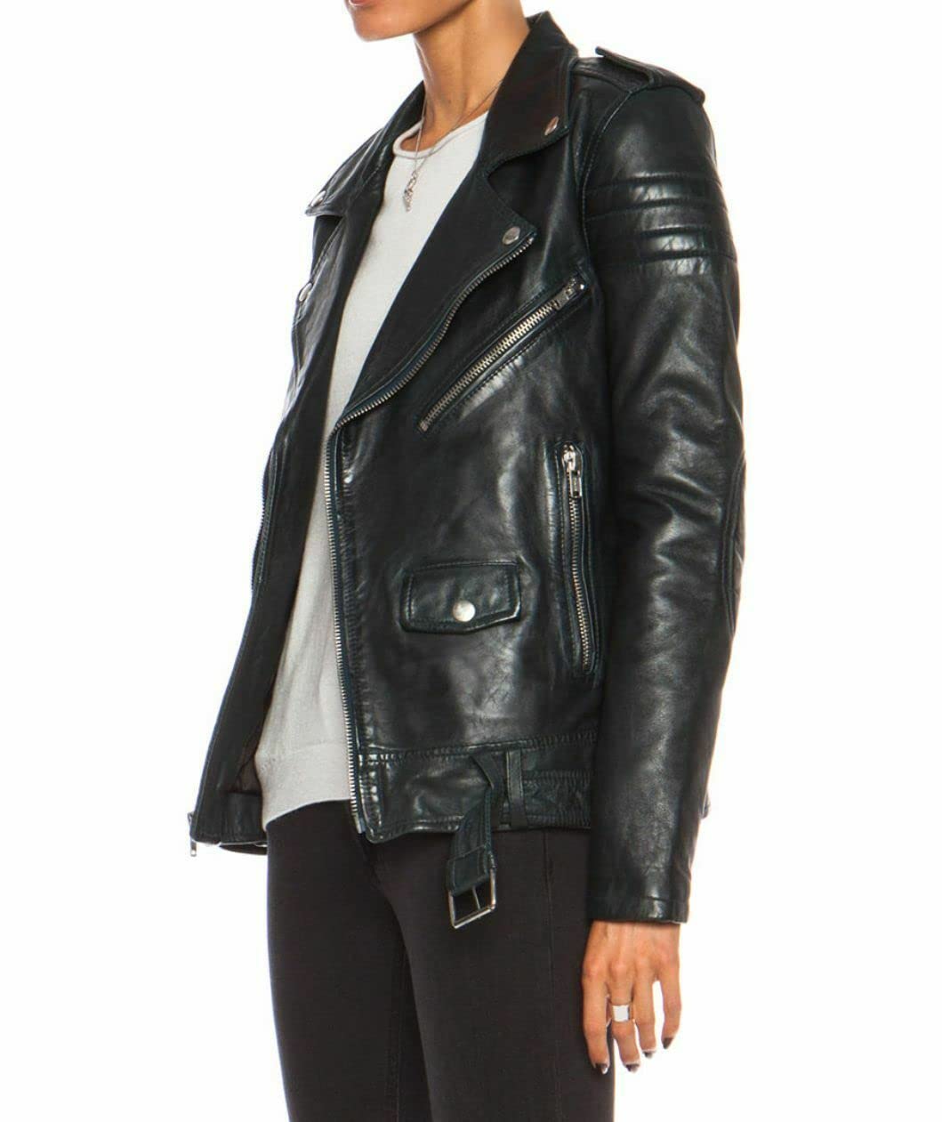 SKADO Women's Genuine Leather Jacket - Soft Lambskin Biker Jacket, Slim-Fit Motorcycle Jacket for Women | Perfect for Riding, Casual Outfits & Night Out