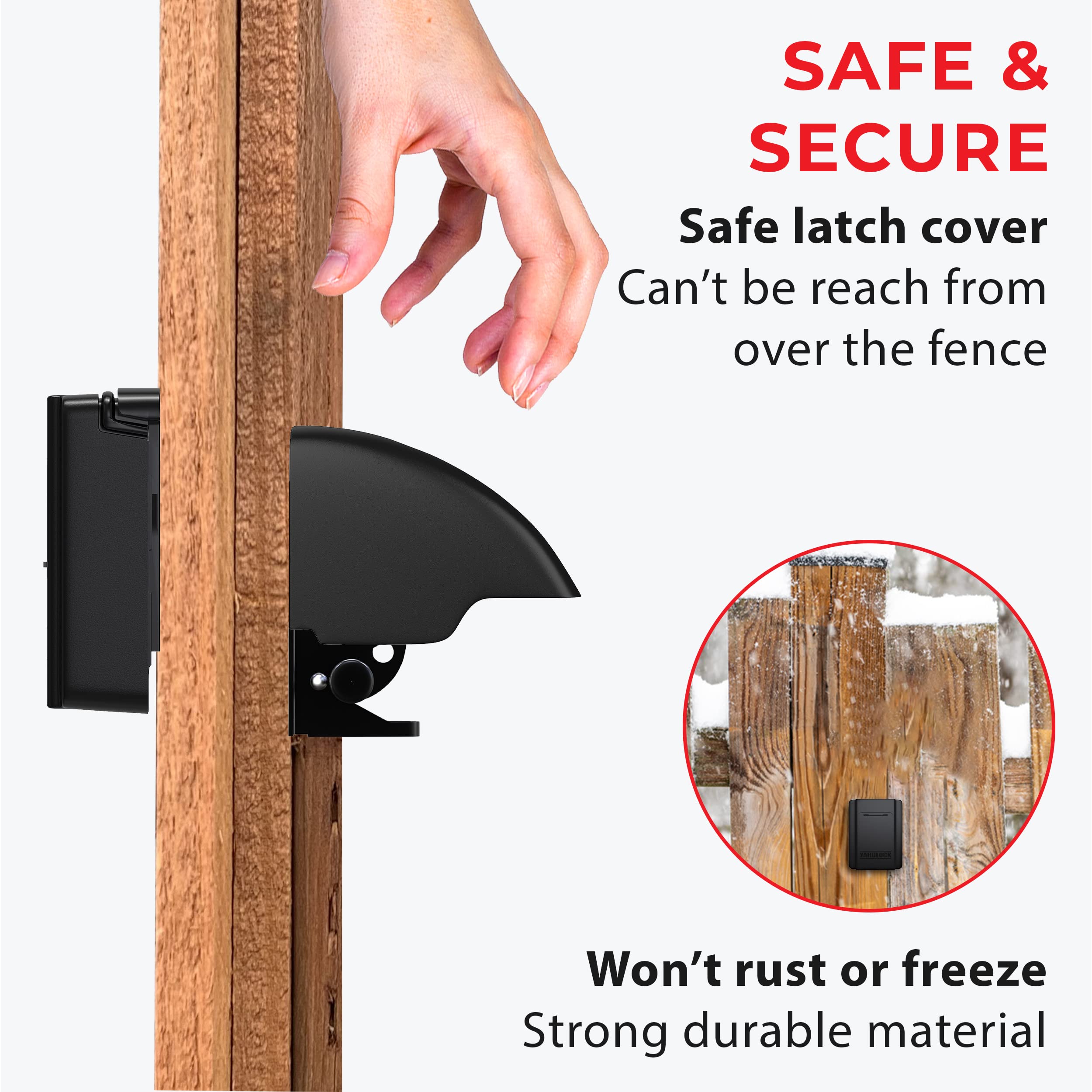 Keyless Gate Lock - Heavy Duty Secure Fence Lock with 2-Way Access - Durable Outdoor Security System (1-Pack) - Perfect for Backyard Gates, Driveway Entrances and Garden Fences