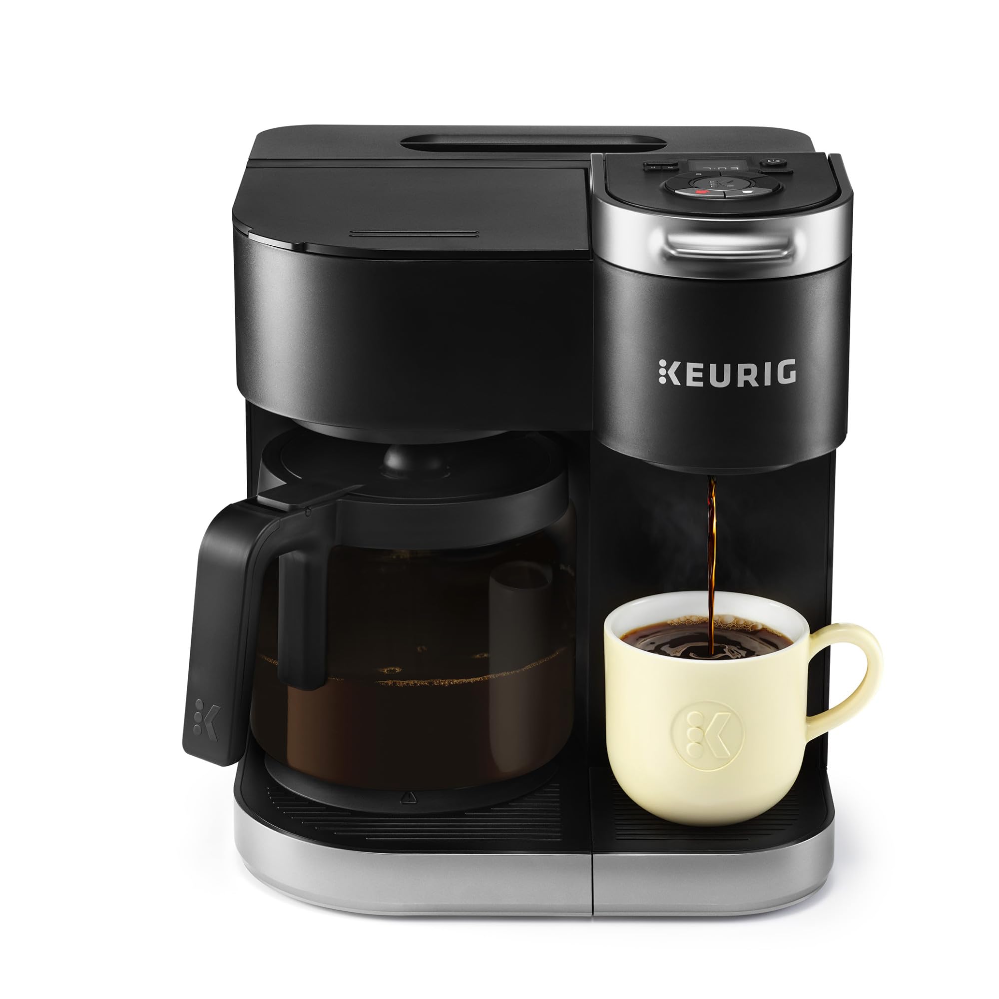 Keurig K-Duo Single Serve & Carafe Coffee Maker - 12oz K-Cup Pod & 60oz Programmable Carafe Brewer with Removable Water Reservoir - Perfect for Home, Office & Entertaining (Black, Gen 1)