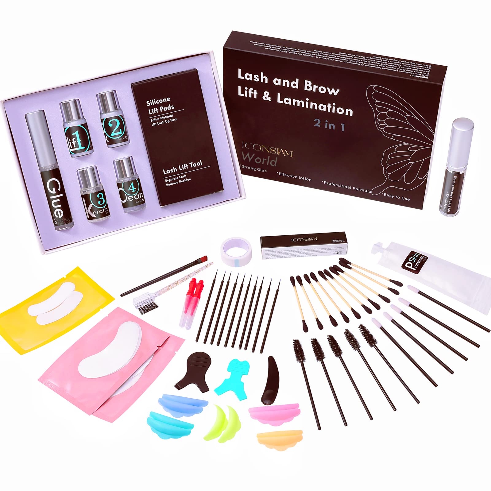 Professional Lash Lift & Brow Lamination 2-in-1 Kit - DIY Eyelash and Eyebrow Perming Solution for Home or Salon Use - Long-Lasting Volume for 6 Weeks (5ml Portable Size, 10 Applications) - Perfect for Bridal Makeup, Special Occasions, and Everyday Glam