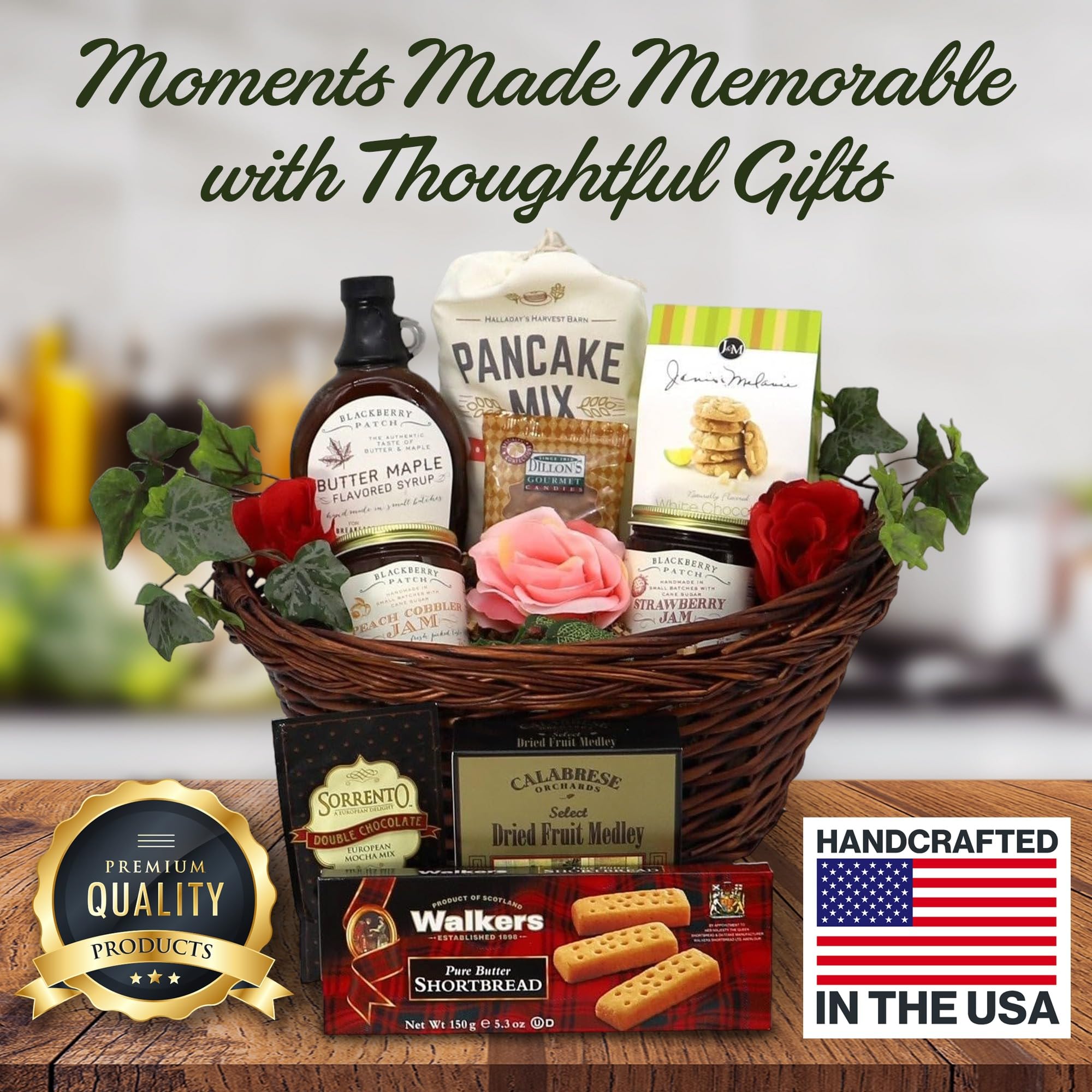 Gourmet Mother's Day Breakfast Gift Basket - Deluxe Pancake Mix, Jam, Syrup & Snacks Set - Unique Birthday, Holiday & Spa Gift Box for Women - Elegant Present for Mom, Wife, Grandma | Perfect for Mother's Day, Anniversary & Special Occasions