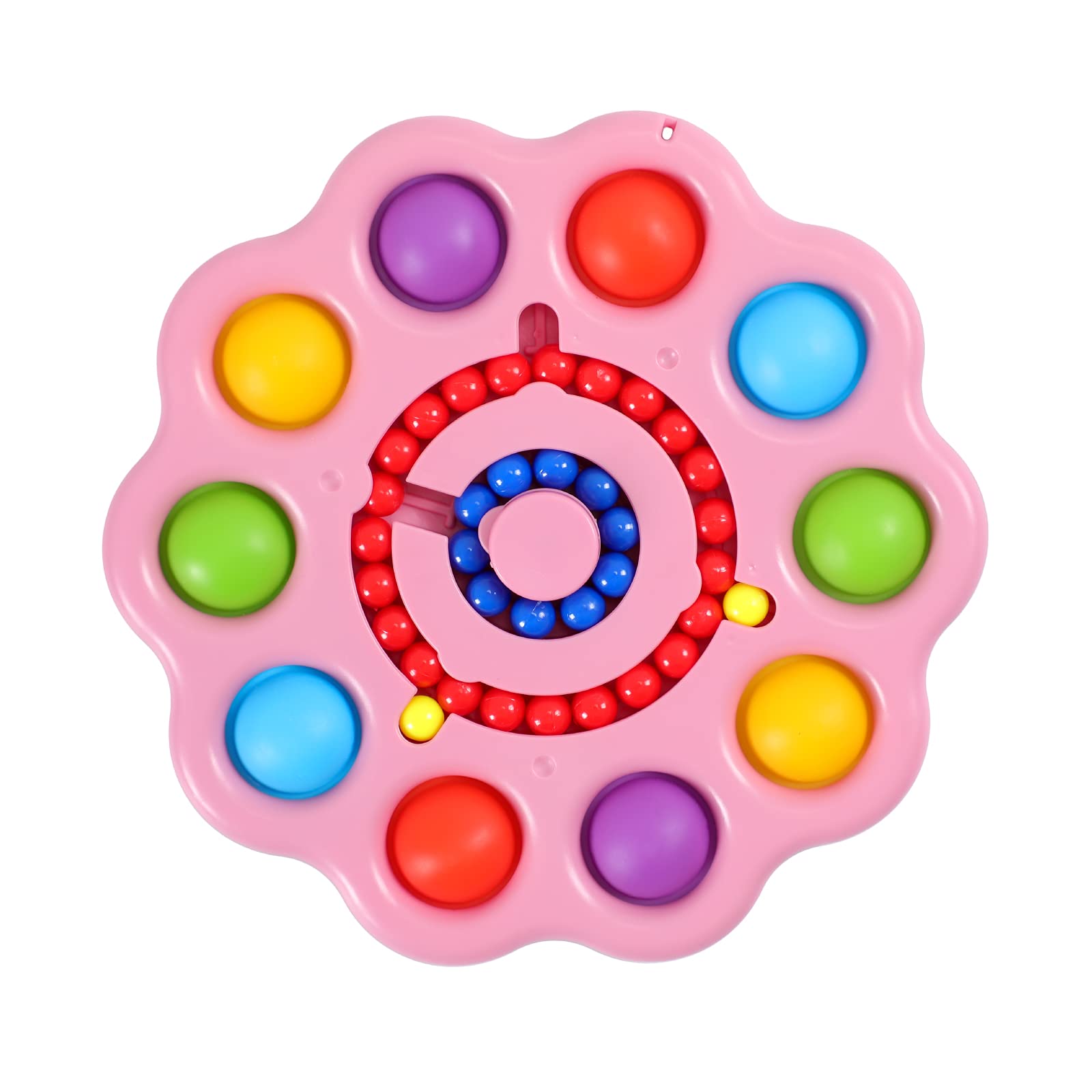 Rainbow Magic Bean Cube Fidget Spinner Toy - Pop It Popper Sensory Stress Relief for Kids & Adults - Perfect for ADHD, Anxiety Relief, Office & Classroom Focus