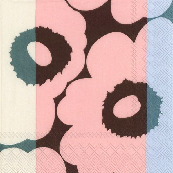 Marimekko UNIKKO RALLI Rose Paper Lunch Napkins - 50-Pack Disposable Floral Napkins for Parties, Picnics & Everyday Dining