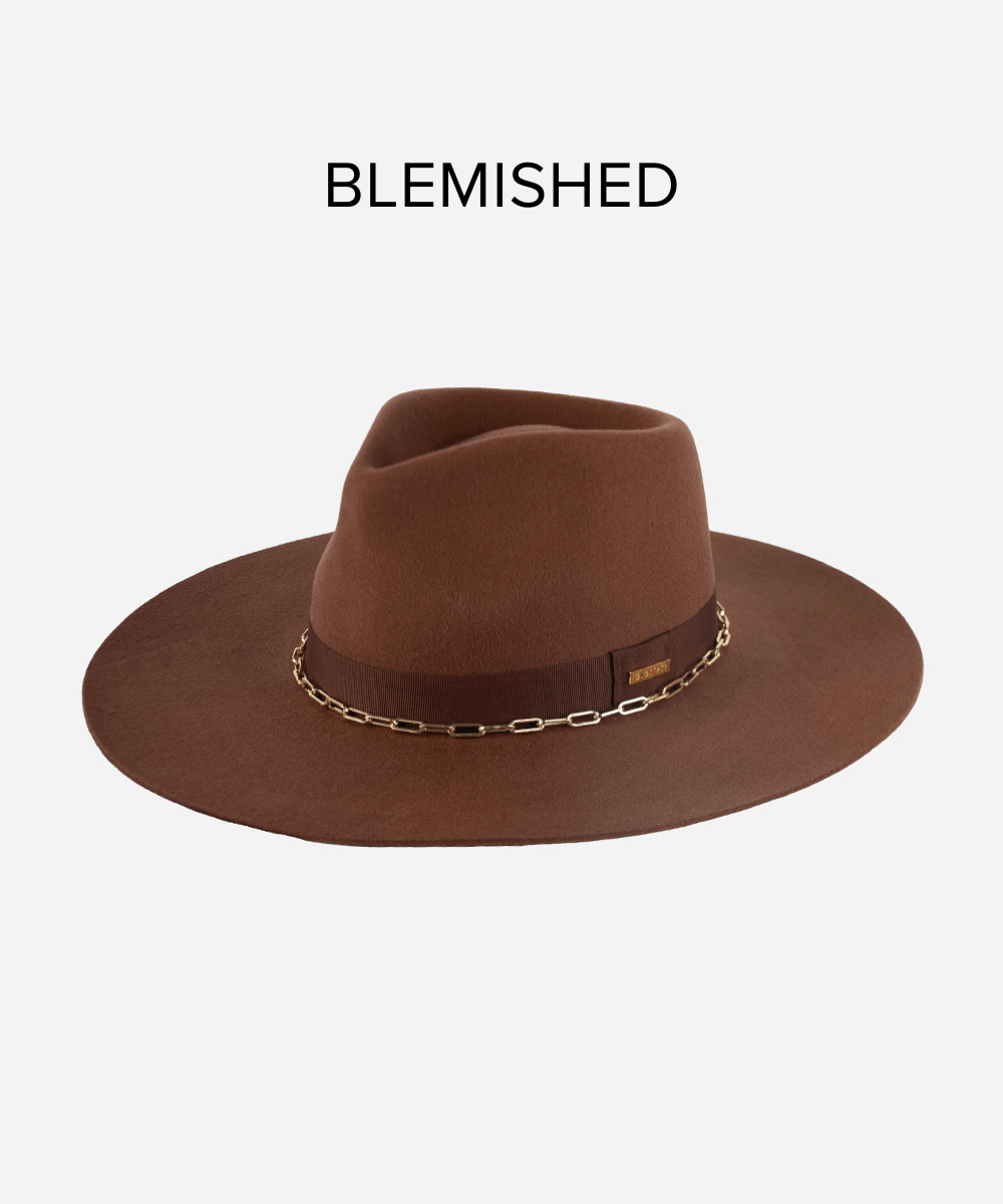 Stylish Raine Wide Brim Fedora Hat for Women - Dark Oak Color - Perfect for Outdoor Activities, Beach, and Fashion Accessories