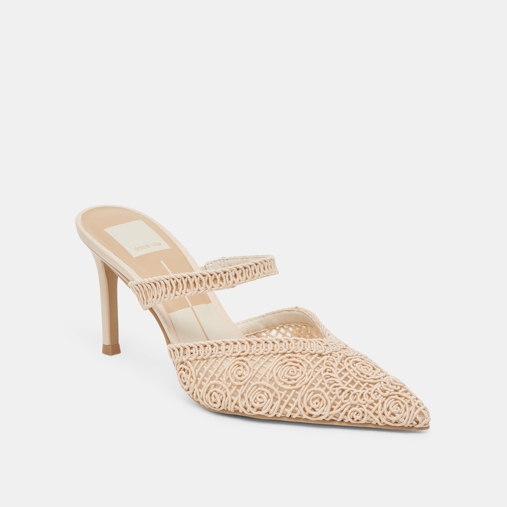 KASSY Natural Macrame Heels for Women - Bohemian Style Handmade Sandals for Summer, Beach, and Outdoor Weddings
