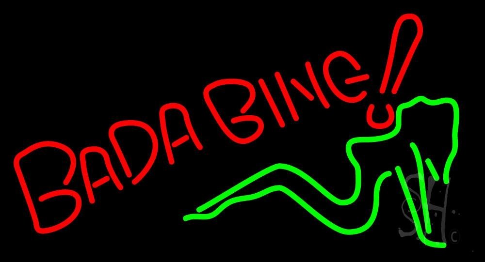 Bada Bing Girl LED Neon Sign 13x24 Inches - Black Square Acrylic Backing with Dimmer - Premium Indoor Wall Decor for Strip Clubs, Bars, Home & Office - Perfect for Nightlife, Party & Man Cave Lighting