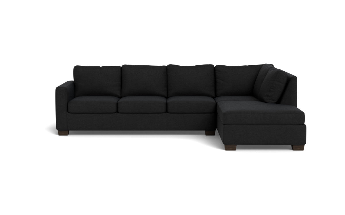 Track 121 Right Chaise Sleeper Sectional Sofa - Modern L-Shaped Convertible Couch with Pull-Out Bed for Living Room, Guest Room & Small Spaces
