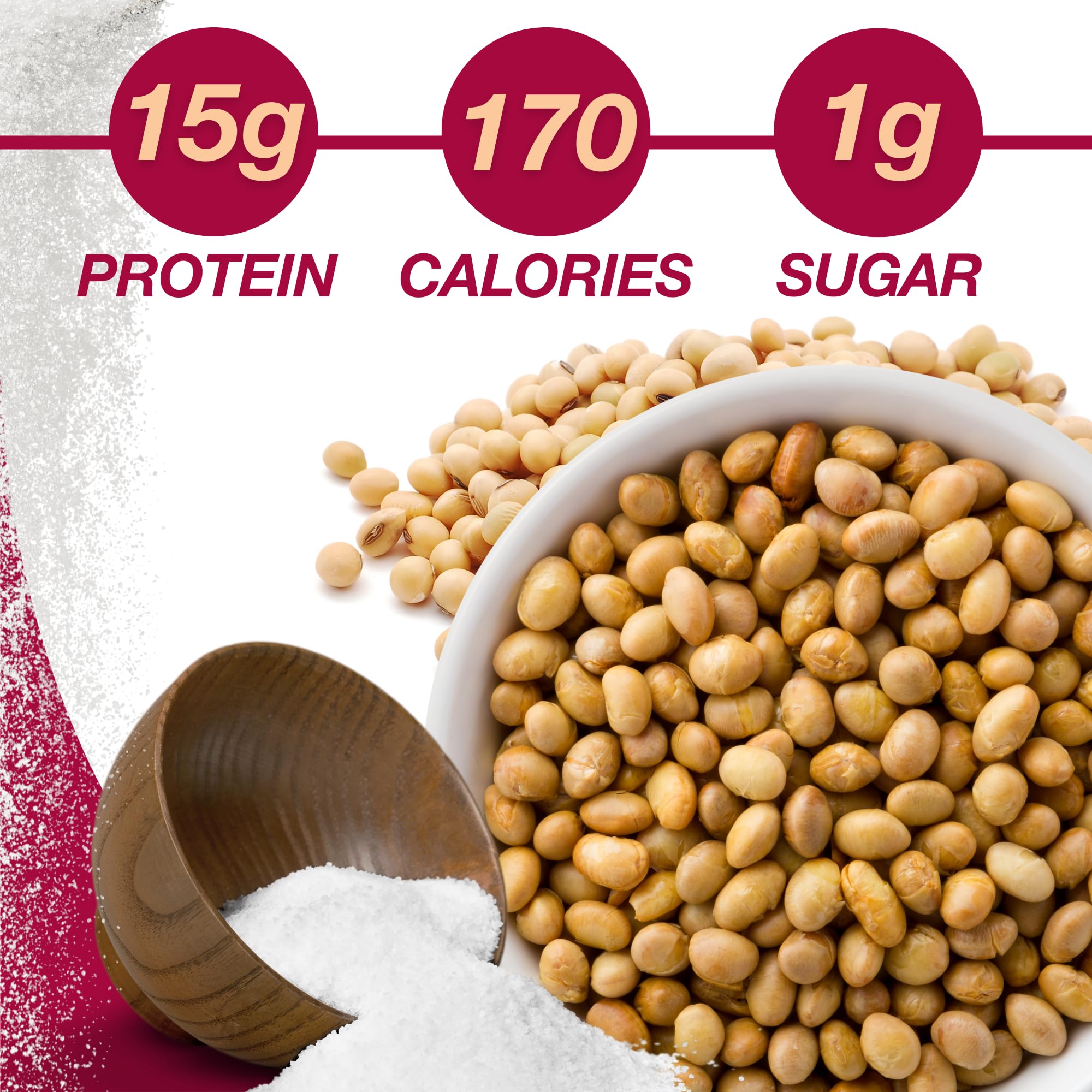 ProtiDIET Roasted & Salted Soy Nuts - High Protein, Fiber-Rich Snacks | Heart Healthy Soybean Snacks for Adults | Perfect for Work, Travel & On-the-Go | 7 Pouches per Box | Great for Office Snacking, Hiking & Road Trips
