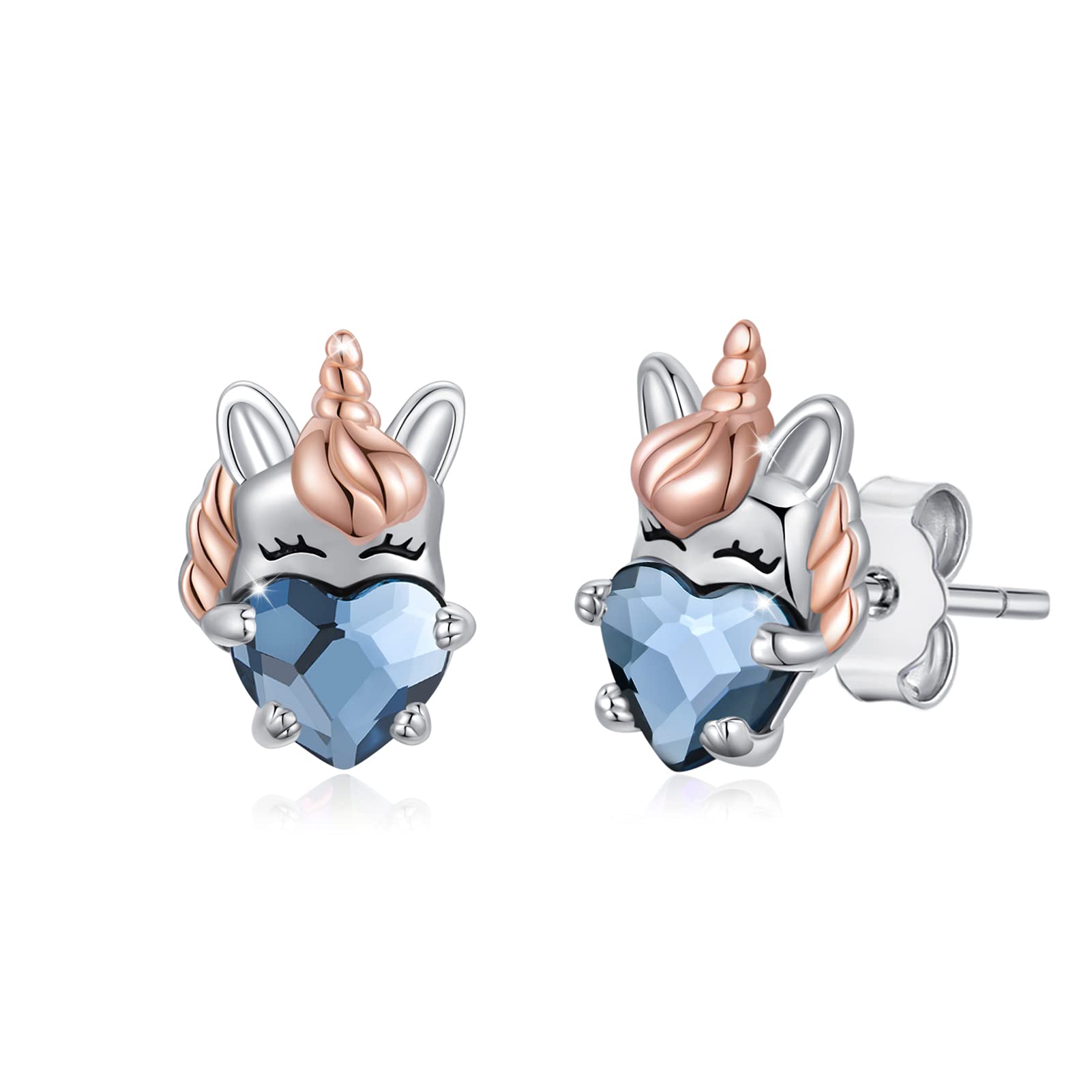 Hypoallergenic 925 Sterling Silver Unicorn Stud Earrings for Girls & Women - Cute Animal Jewelry Gift for Daughter, Birthday Party | Perfect for Everyday Wear, Special Occasions & Sensitive Skin