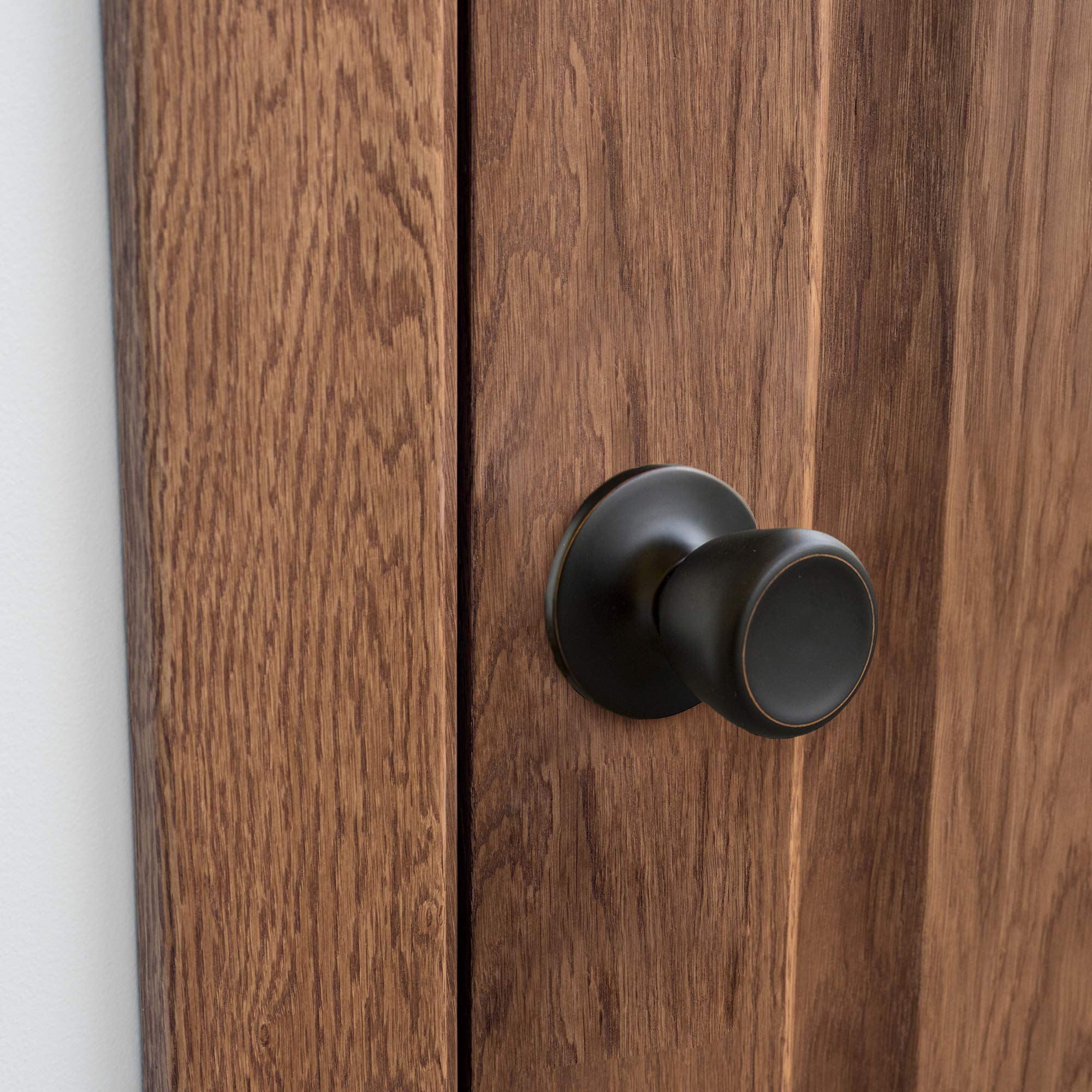 Universal Oil Rubbed Bronze Interior Door Knob Set - Round Passage & Closet Door Handles for Home Improvement (Design House 728717) - Perfect for Bedrooms, Bathrooms, and Closet Doors