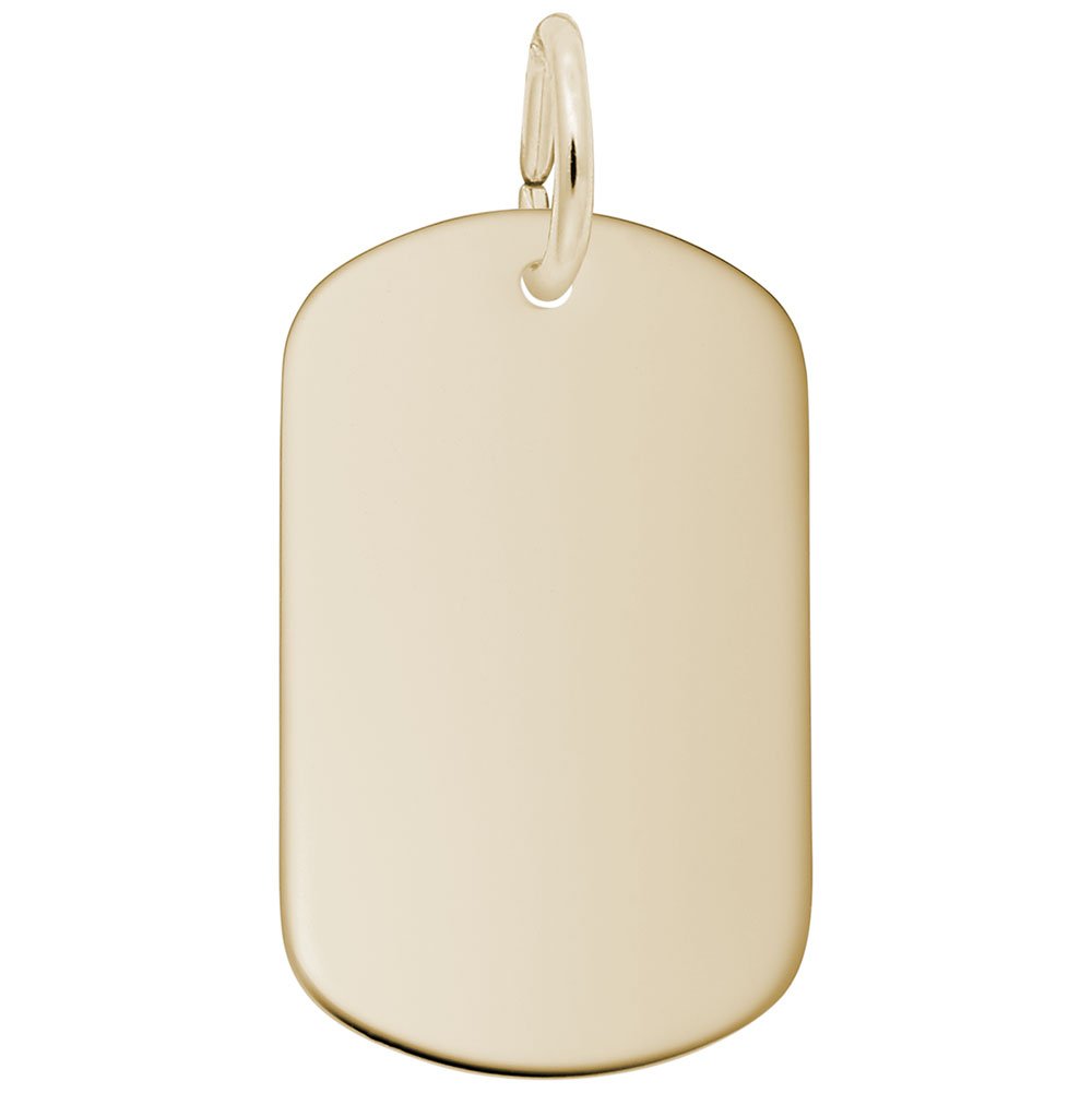 Rembrandt Charms Dog Tag Pendant - Gold or Sterling Silver Pet Memorial Jewelry - Perfect for Pet Lovers & Personalized Gifts