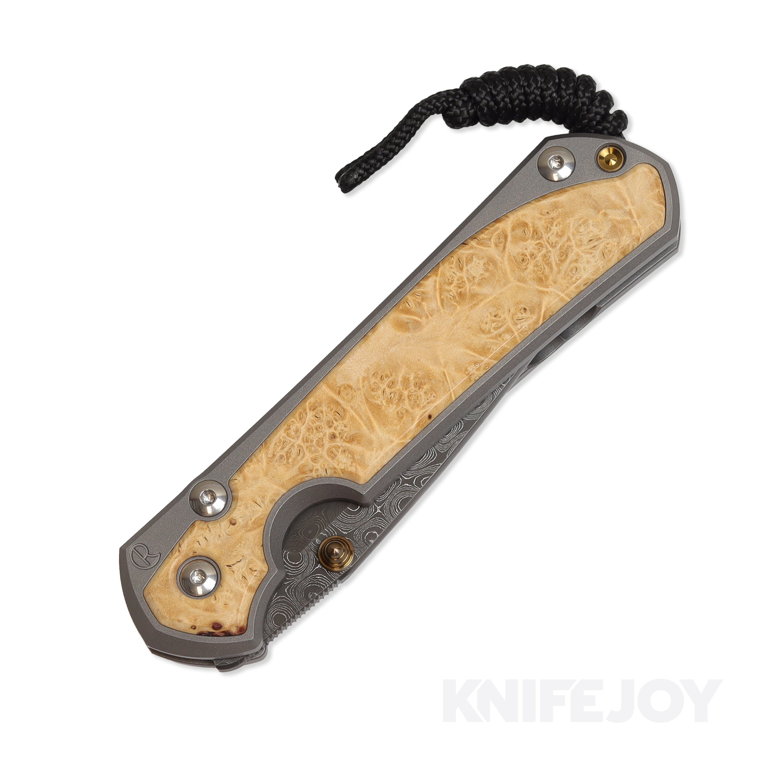 Chris Reeve Knives Large Sebenza 31 - Raindrop Damascus Drop Point Blade with Box Elder Inlay & Matte Finish Handles | Premium EDC Folding Knife for Outdoor, Camping & Survival