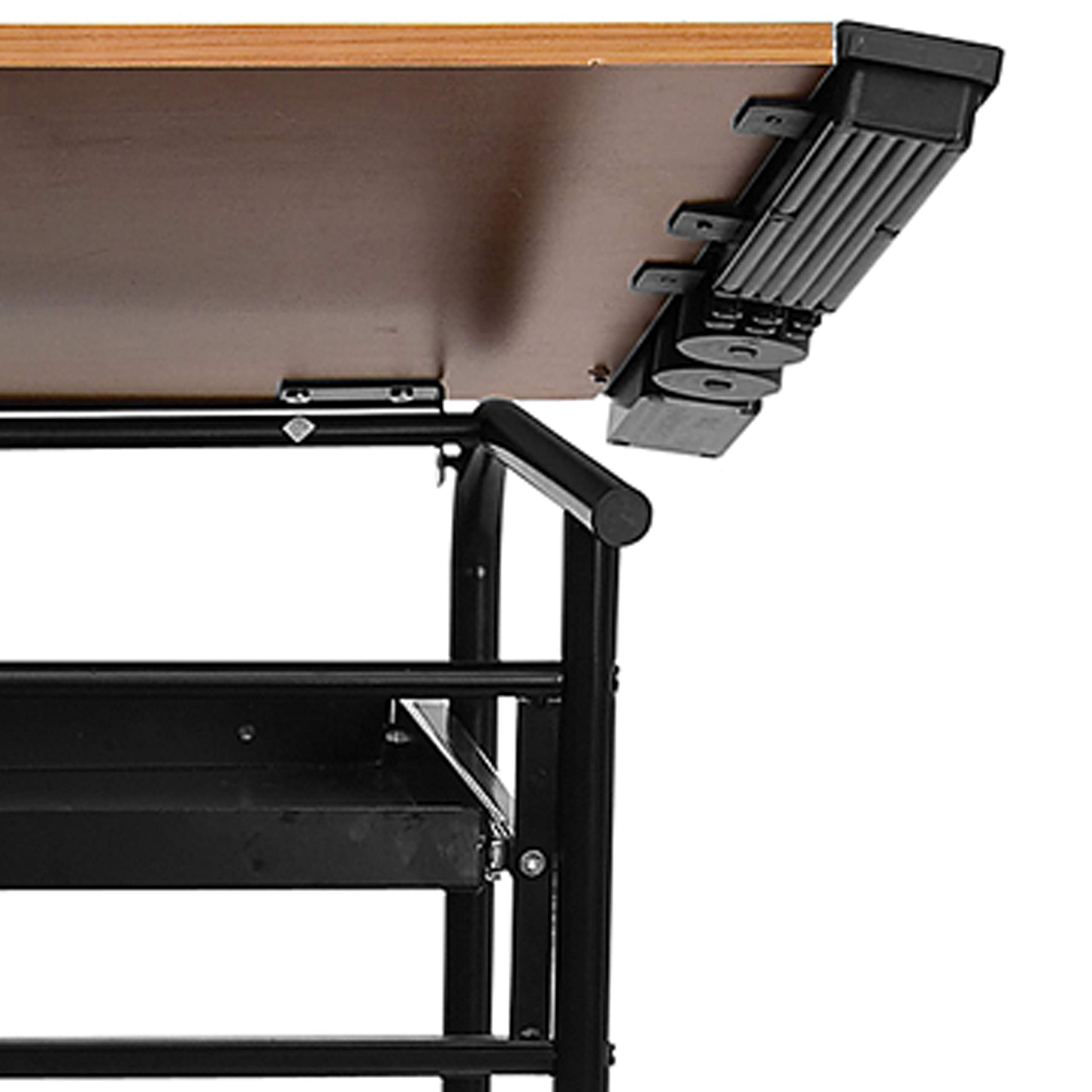 Adjustable Drafting Table with Dual Wheel Casters - EMMA & OLIVER Ergonomic Drawing Desk for Artists & Architects | Perfect for Home Studio, Office & Classroom Workspaces