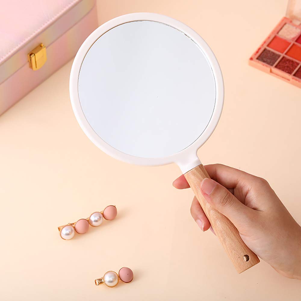 Large Handheld Mirror with Handle - Pink Makeup Mirror for Hair Styling, Salon & Home Use - Perfect for Hairdressers, Makeup Artists & Personal Grooming
