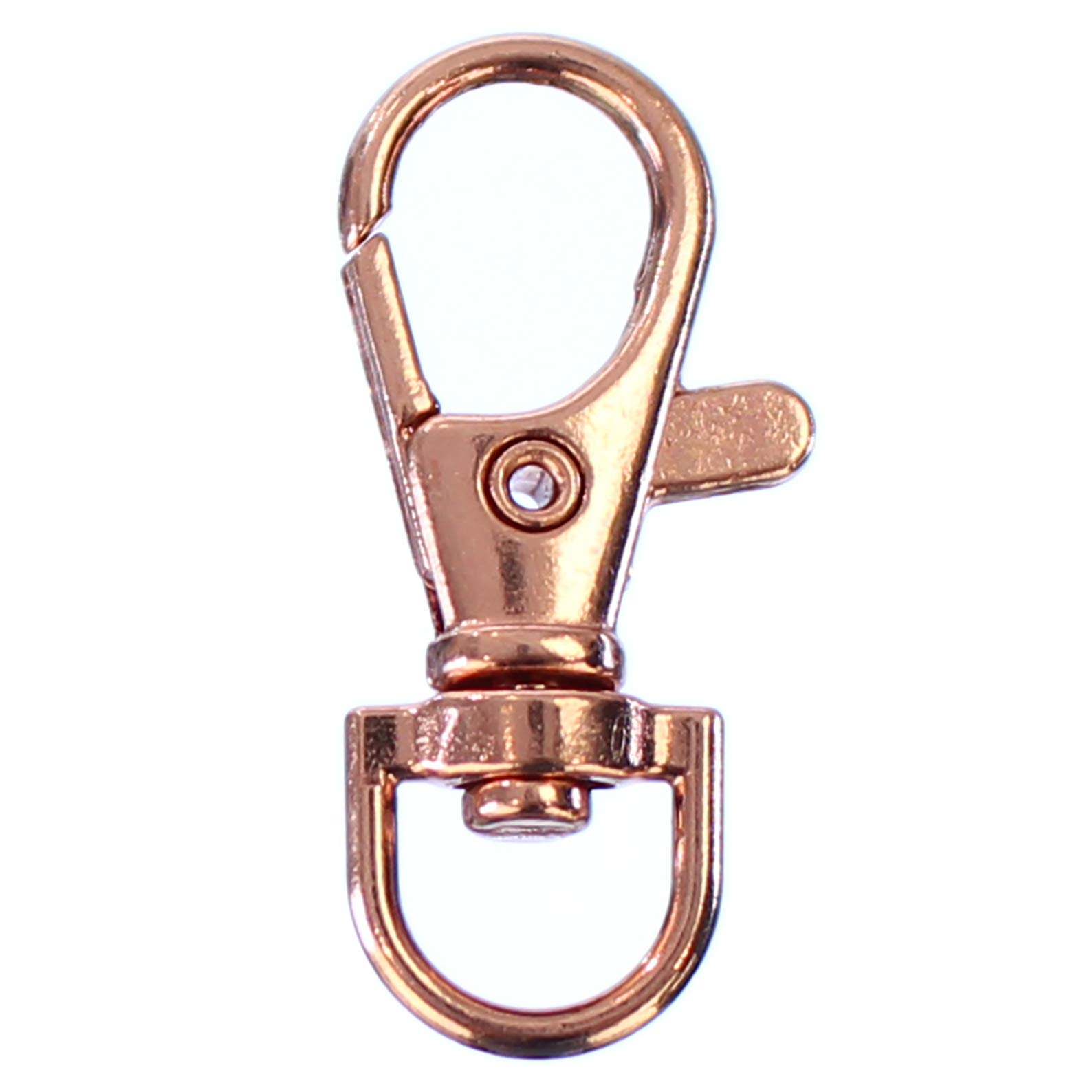 1.5 Inch Rose Gold Swivel Lobster Clasps - 50 Pack Jewelry Making Supplies for Necklaces, Bracelets & Keychains - CleverDelights