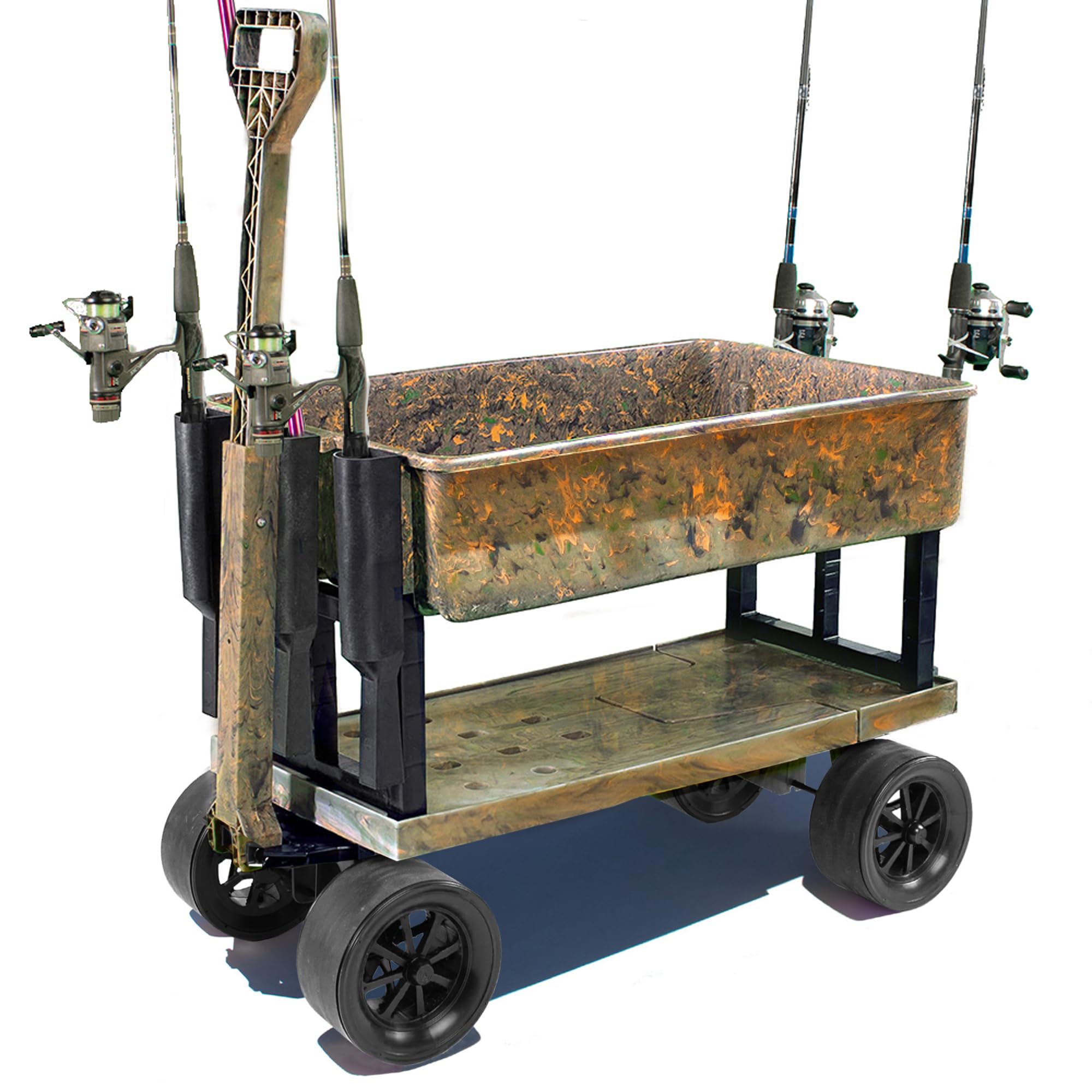 Mighty Max Cart Collapsible Outdoor Utility Wagon - Heavy Duty 250LB Capacity, All-Terrain Wheels with Rod Holders - Perfect for Gardening, Yard Work, Camping, Sports & Outdoor Recreation (Camo Design)