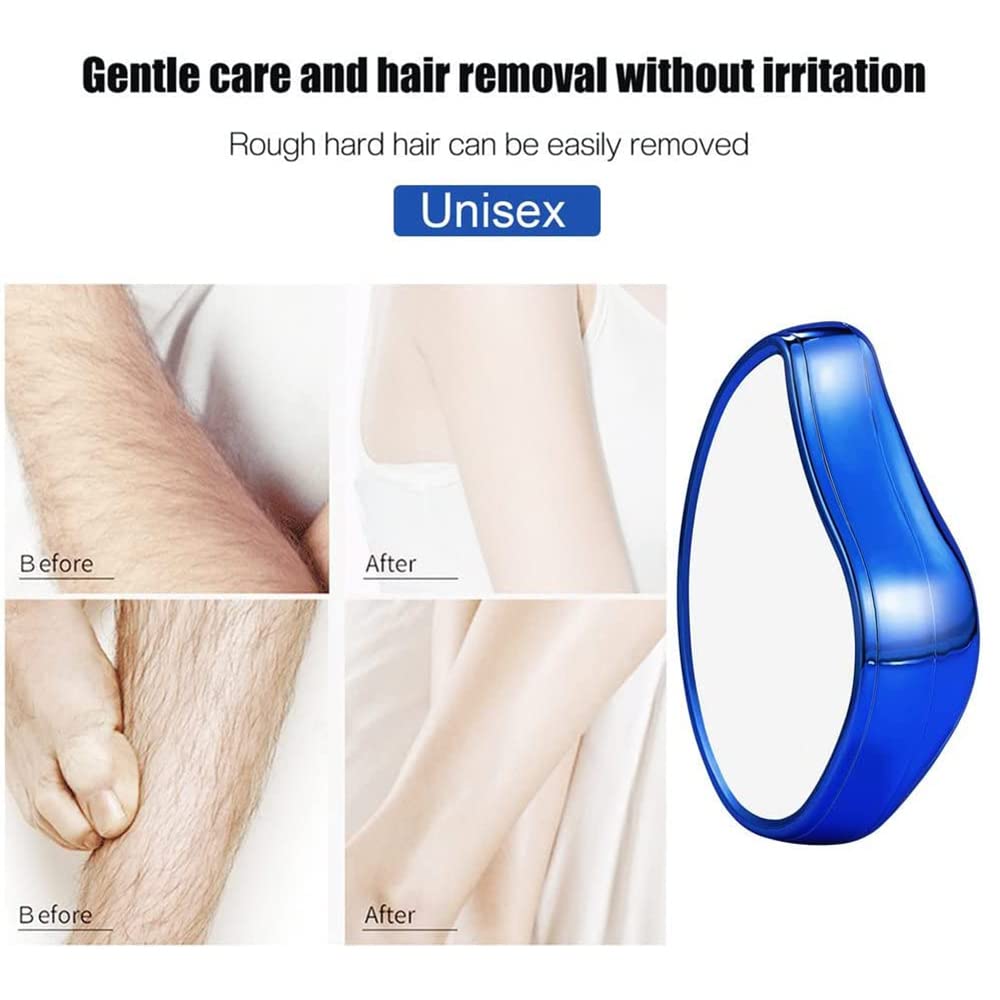 **Crystal Hair Remover Stone - Painless & Reusable Body Hair Removal Tool for Smooth Skin | Dark Blue | Quick & Easy to Clean | Perfect for Legs, Arms & Bikini Line**