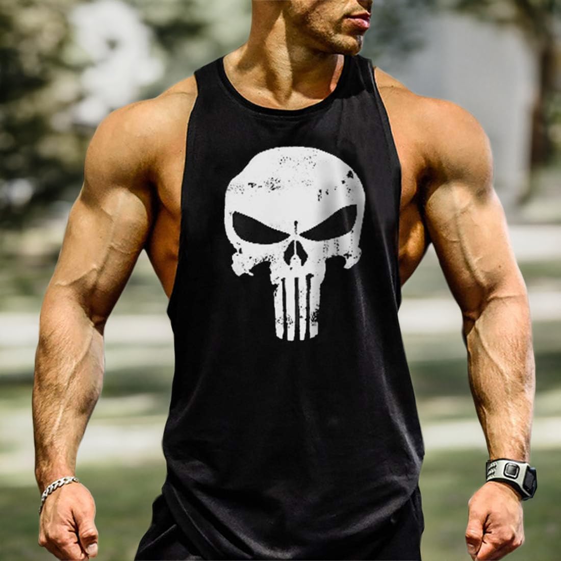 Men's Gym Tank Top - Breathable Cotton Workout Shirt for Bodybuilding & Weightlifting | Sleeveless Stringer Vest for Training, Fitness & Gym Sessions