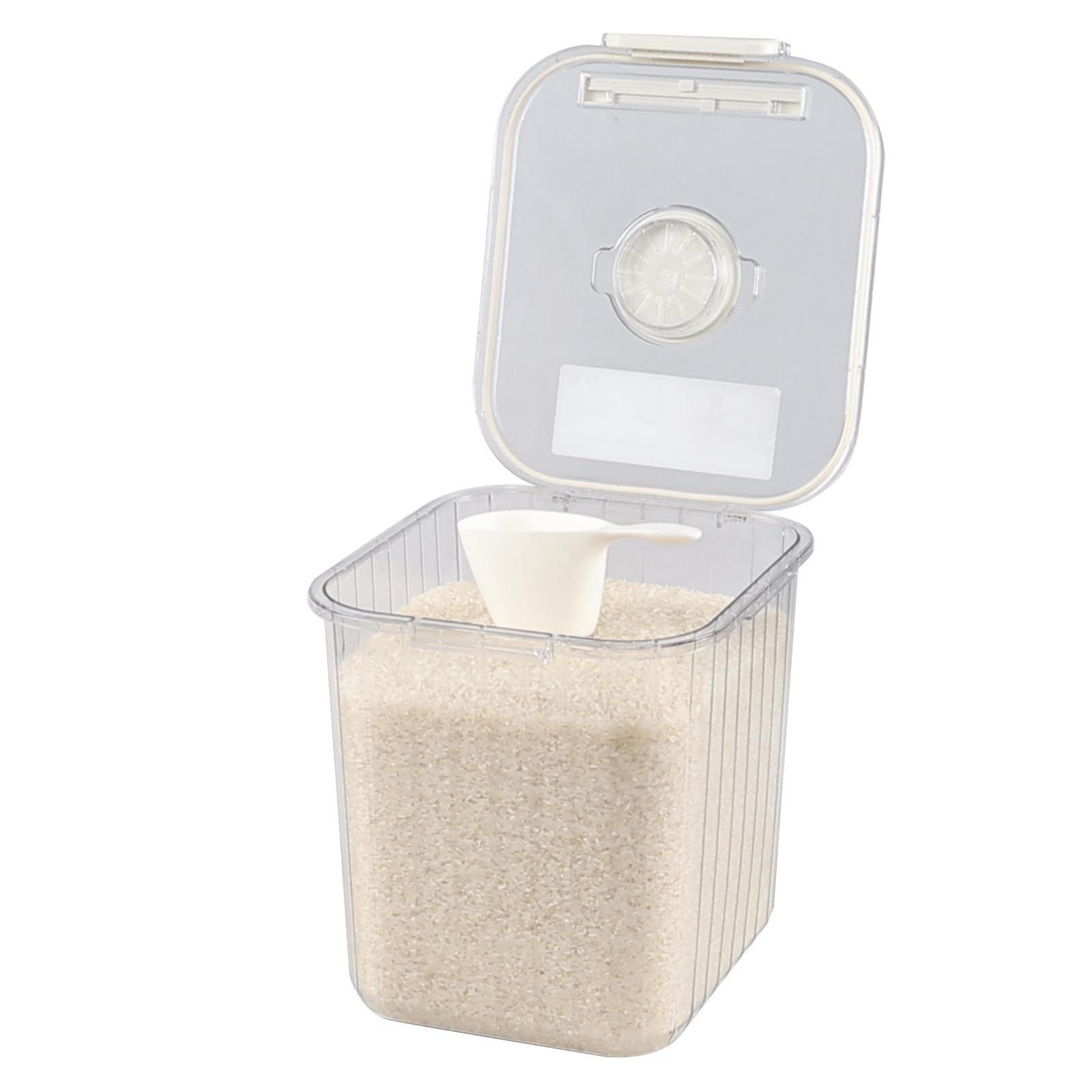 Kiddream 22 Lbs Clear Airtight Rice Dispenser - BPA-Free Food Storage Container for Rice, Flour, Cereal & Dry Goods | Perfect for Kitchen Pantry Organization & Bulk Food Storage (Set of 1)