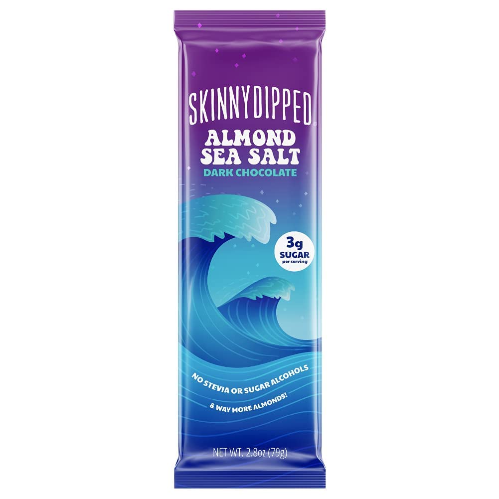 Dark Chocolate Almond Sea Salt Bar - Keto, Gluten-Free, Low Sugar for Healthy Snacking