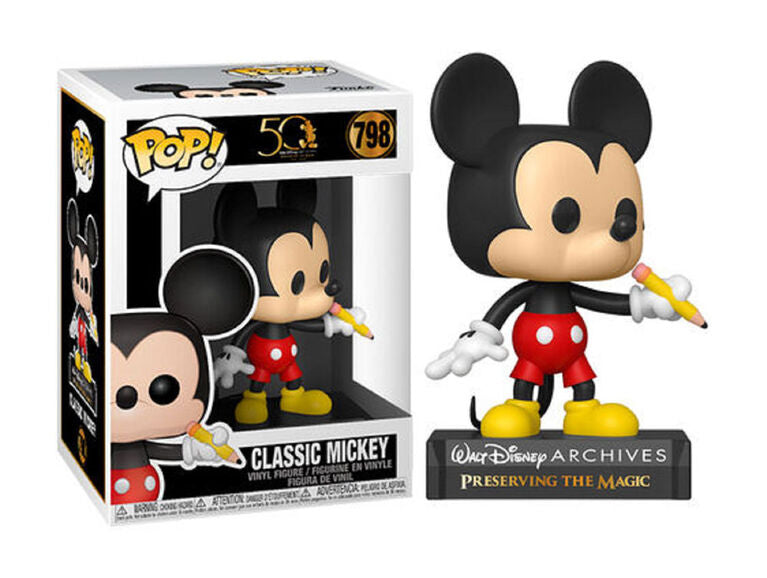 50 Disney Archives: Classic Mickey #798 Funko Pop! Vinyl Figure - Collectible Toy for Disney Fans, Perfect for Display & Gifting