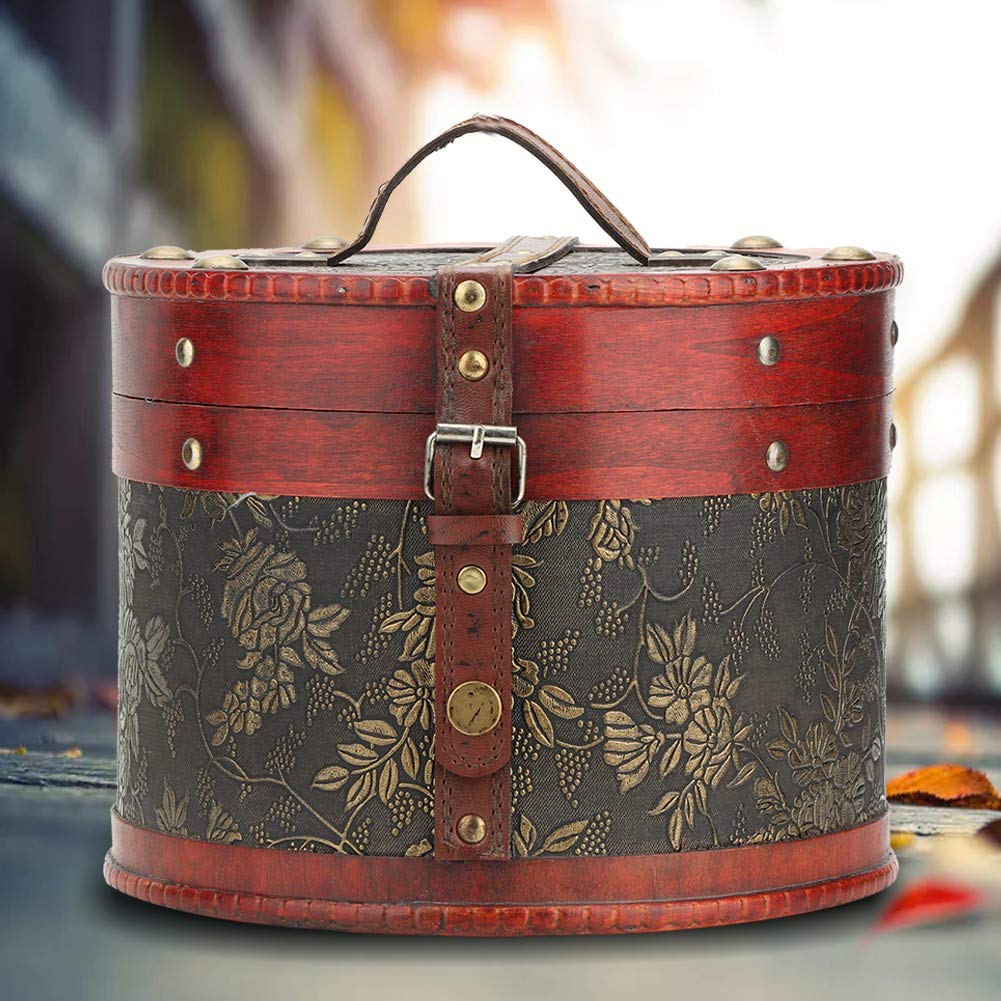 Vintage Wooden Storage Box with Desktop Lock - Waterproof Tea Cake & Jewelry Organizer for Home, Office, and Travel (Large Size, 6211A-03-Yuan Tea Cake Box) - Perfect for Storing Tea, Jewelry, Cash, and Valuables Safely