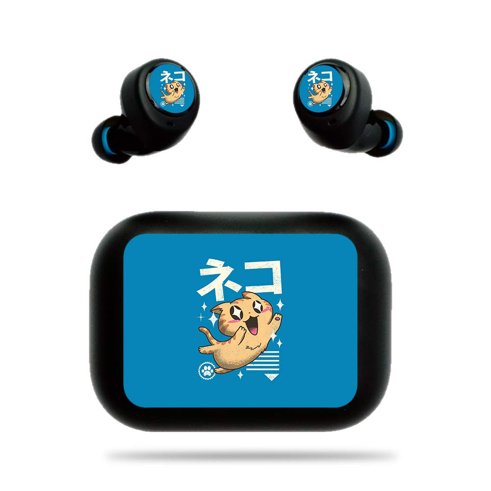 MightySkins Protective Vinyl Skin Wrap for Amazon Echo Buds - Cute Feline Kawaii Design | Durable, Scratch-Resistant Cover | Easy to Apply & Remove | Made in USA | Perfect for Daily Use, Travel & Customizing Your Earbuds