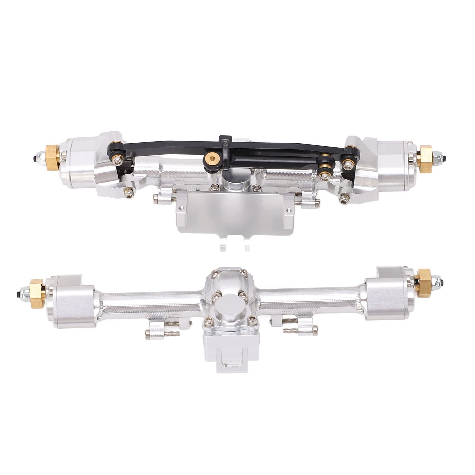 Alomejor 1/24 RC Car Metal Front & Rear Axle Assembly Upgrade Parts - Durable Replacement Accessories for Crawler, Drifting & Off-Road RC Vehicles