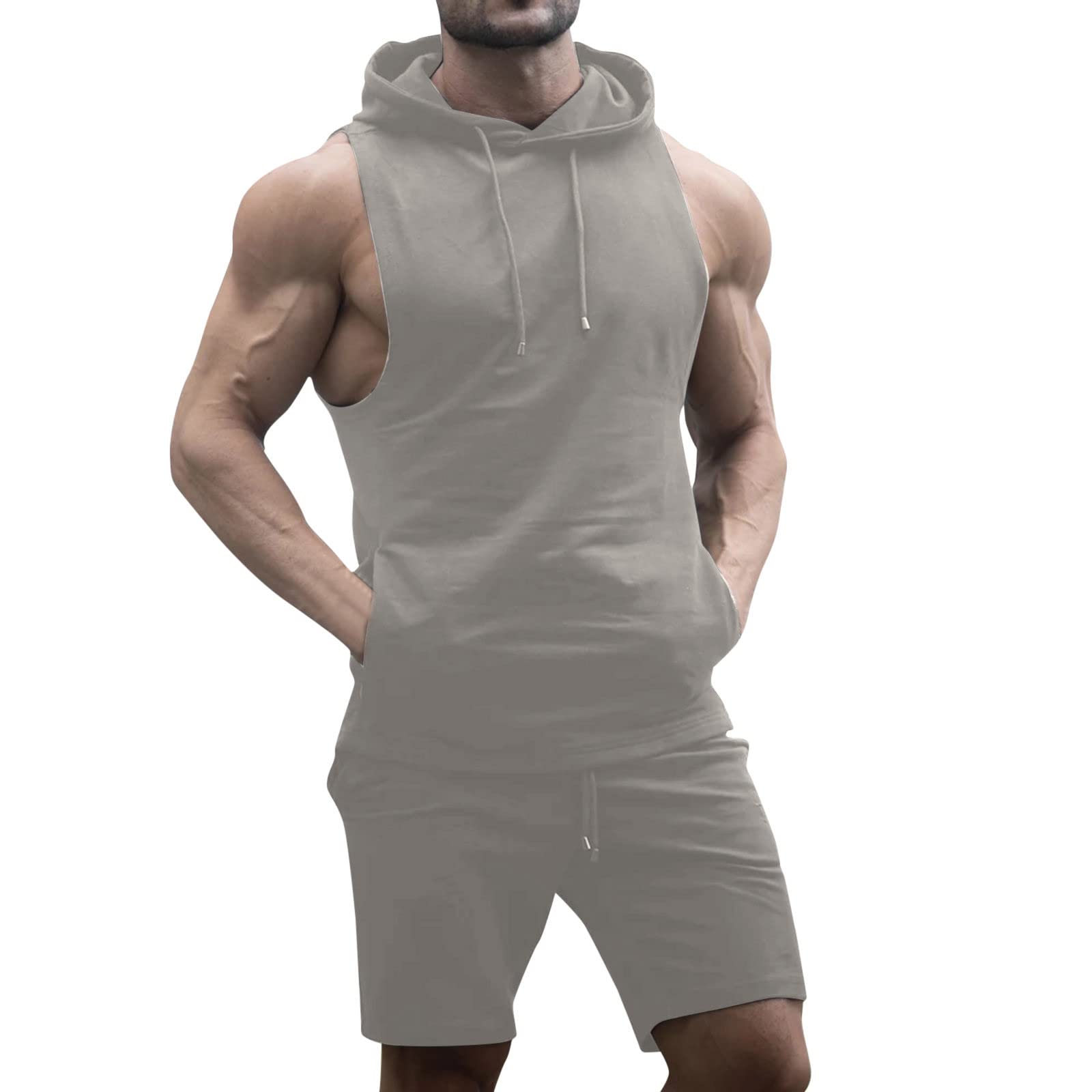 Men's 2-Piece Summer Tracksuit Set - Classic Fit V-Neck Tropical Print Henley Shirt & Quick Dry Shorts | Beach Vacation Outfit, Gym Wear & Casual Street Style for Tall Men | Halloween T-Shirt Alternative