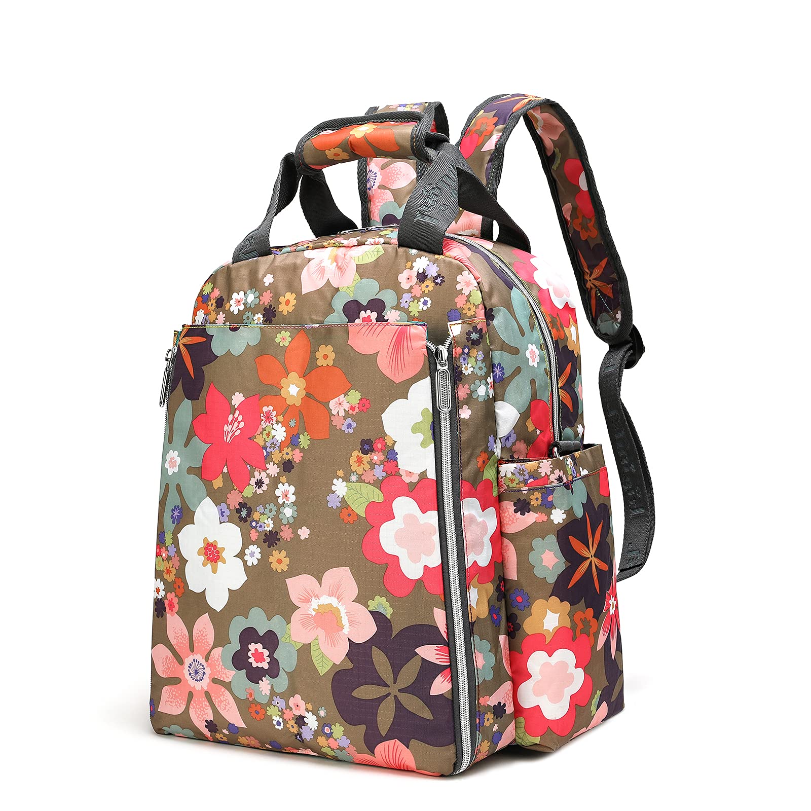 Waterproof Women's Backpack Purse for Gym, Work & Travel - Fits 14 Inch Laptop - Stylish School & College Backpack for Girls (Floral Design) - Perfect for Commuting, Campus Life & Weekend Getaways