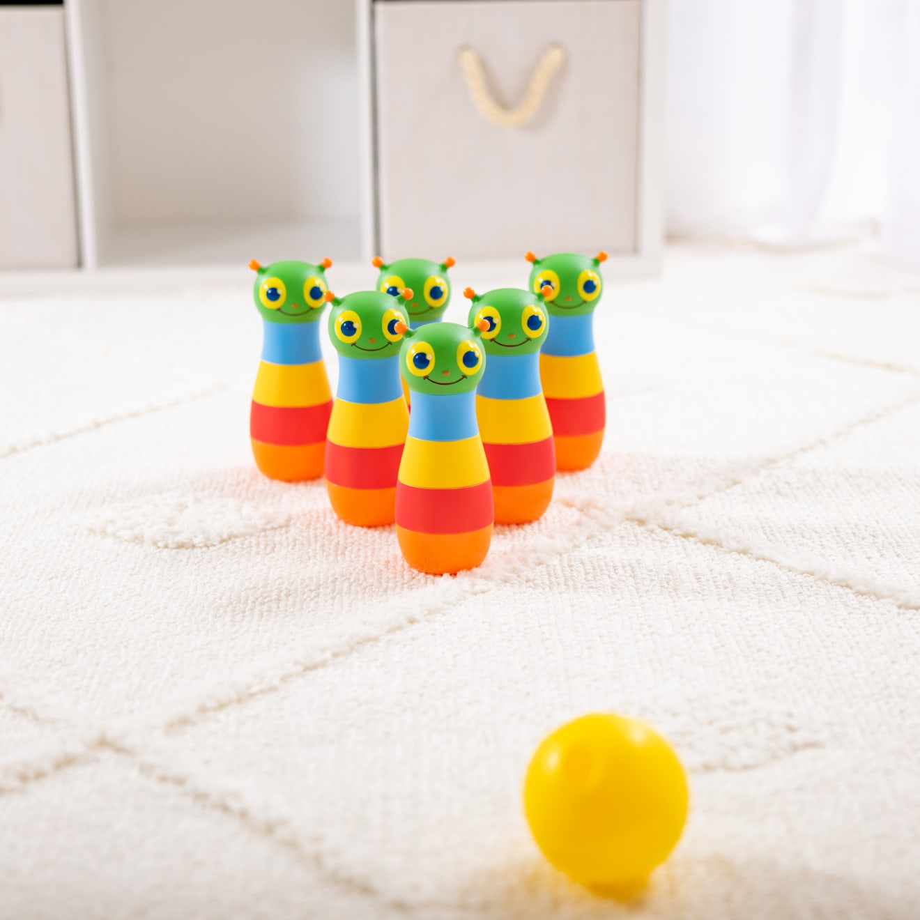 Happy Giddy Bowling Set for Kids - 10 Piece Plastic Bowling Game with Pins & Ball - Fun Indoor/Outdoor Family Activity for Birthday Parties & Backyard Games