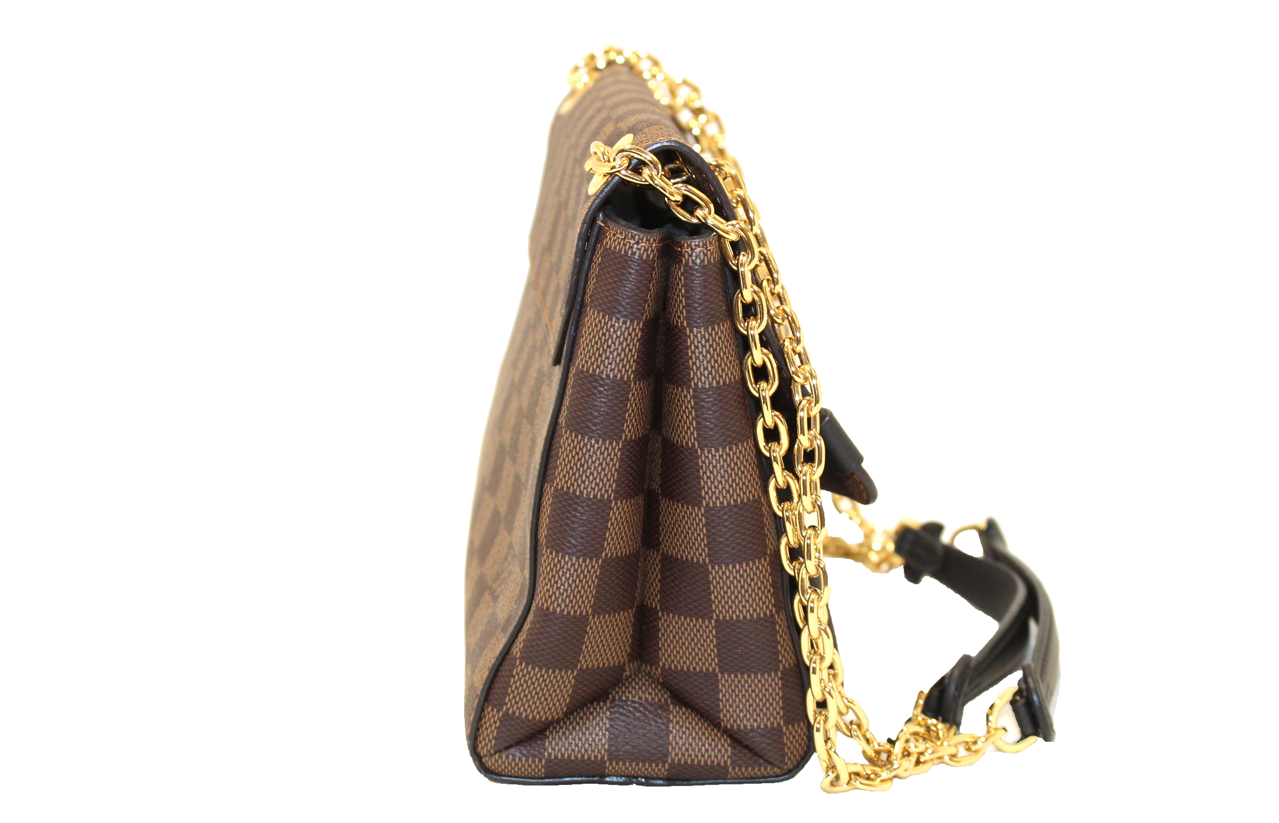 Authentic Louis Vuitton Damier Ebene Canvas Vavin PM Crossbody Bag - Black Soft Calf Leather Handbag for Women, Perfect for Work, Travel & Everyday Use