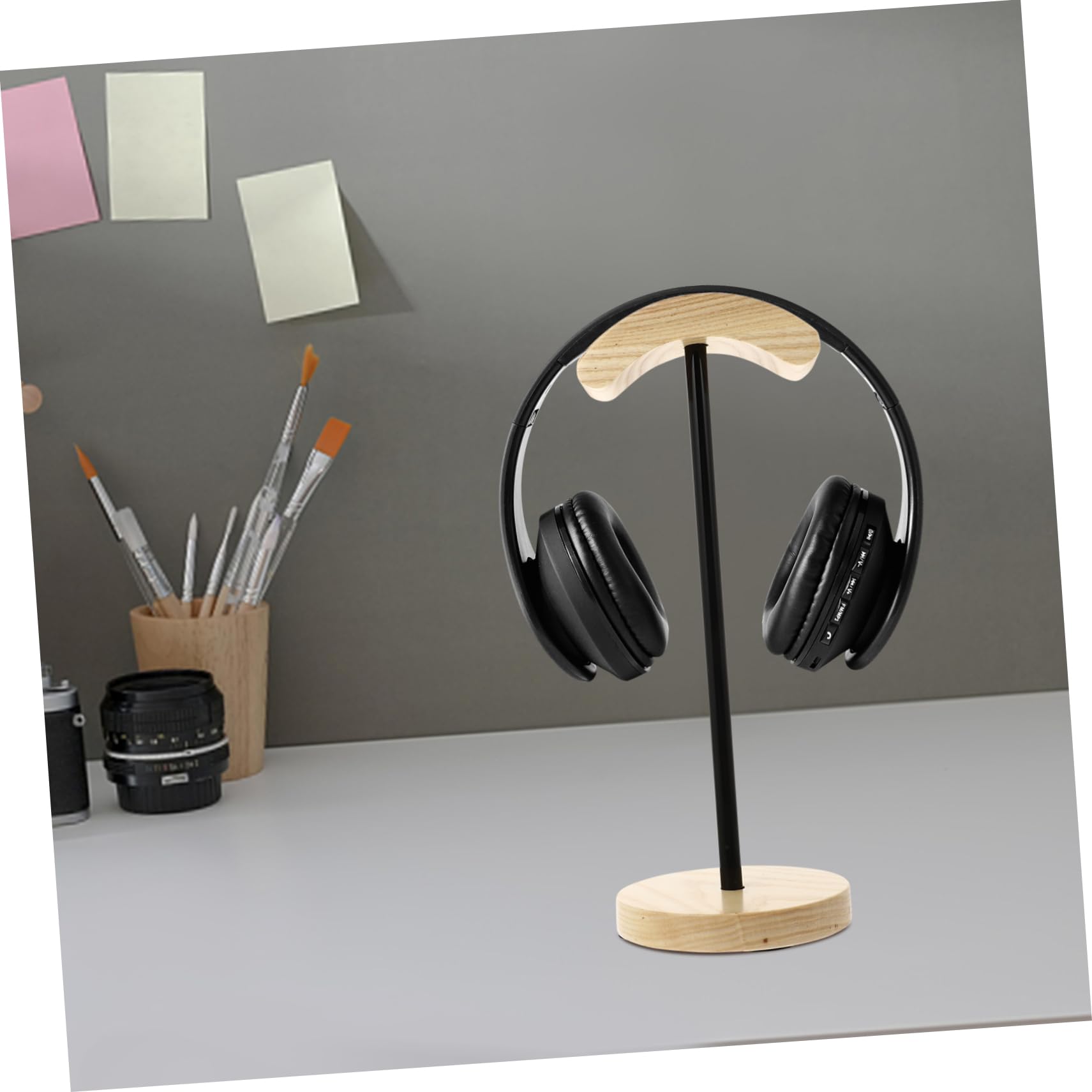 Premium Wooden Headphone Stand Holder - Universal Hanging Organizer for Gaming Headsets, Earphones & Audio Accessories - Perfect for Home, Office & Gaming Setup