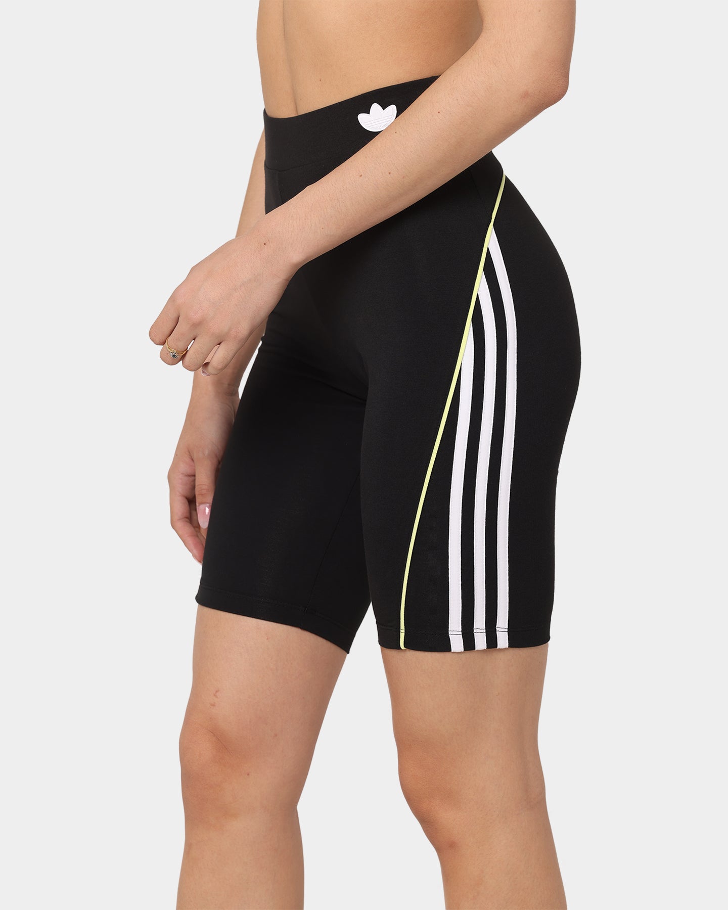 Adidas Women's High Waist Contrast Bike Shorts - Black - Workout, Running, Yoga & Gym Activewear