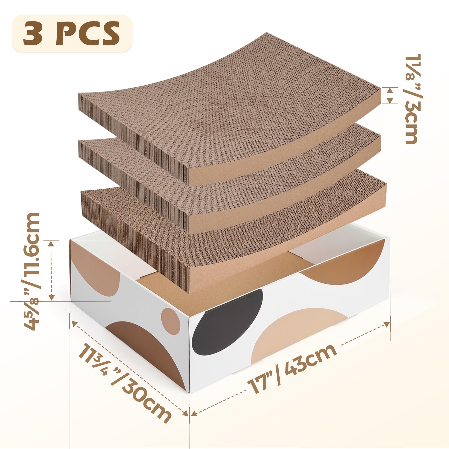 ComSaf Large Cardboard Cat Scratcher Box - 17