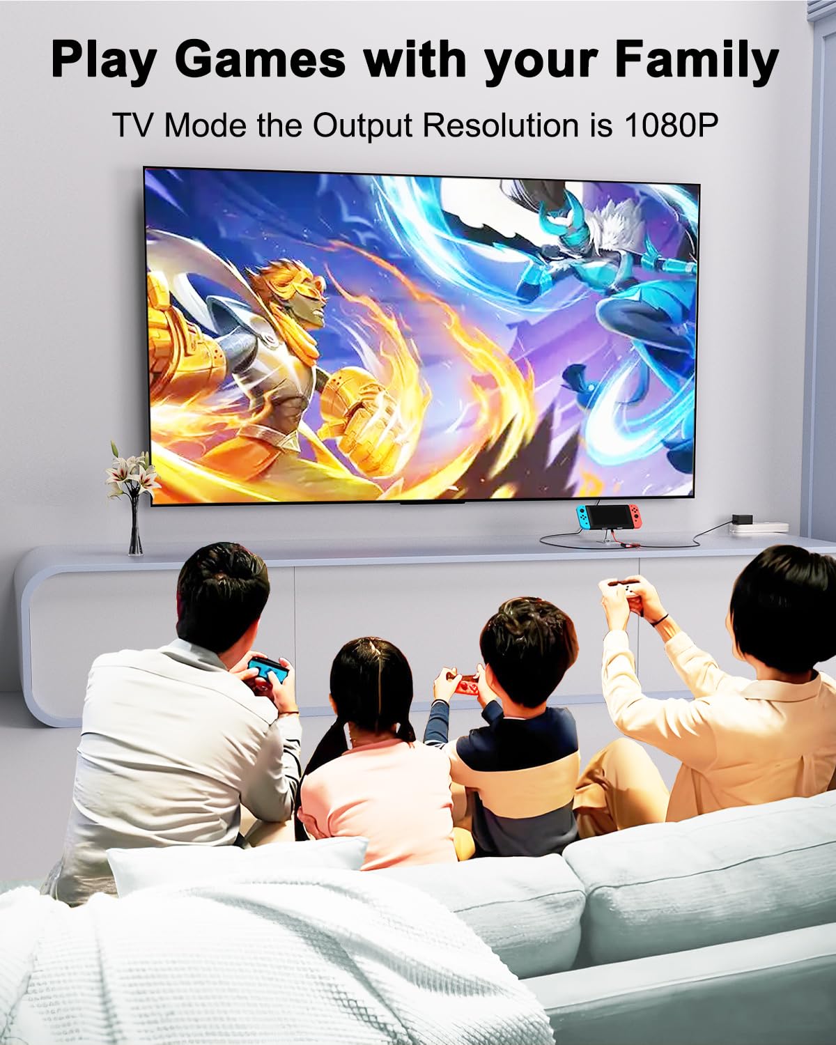Nintendo Switch Dock - Portable TV Docking Station for Nintendo Switch/OLED | USB-C to HDMI Adapter for Steam Deck & MacBook Pro | Perfect for Gaming on Big Screen at Home or Travel