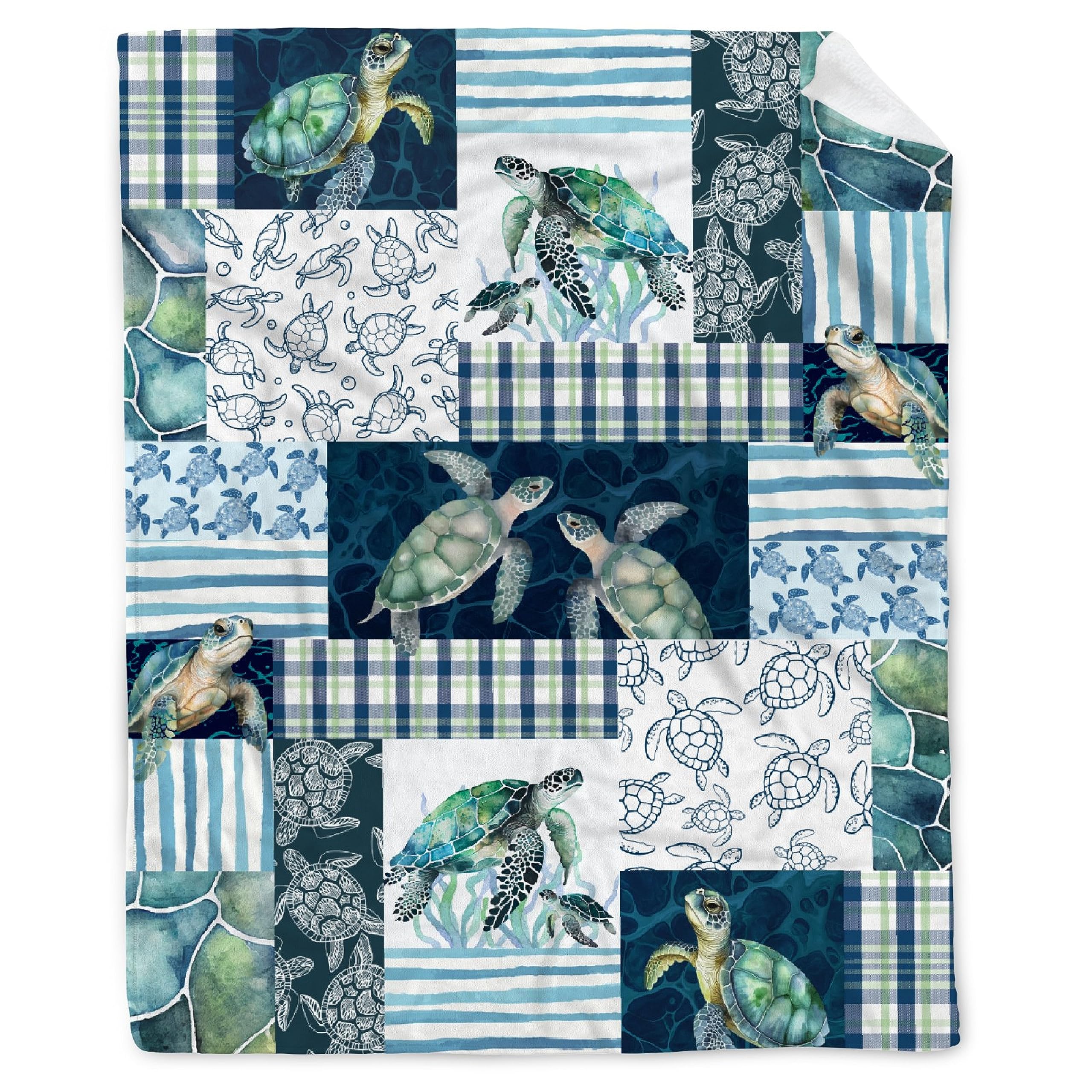 Premium Sea Turtles Fleece Blanket - Ultra Soft Lightweight Flannel Throw for Bed, Couch & Travel - 90