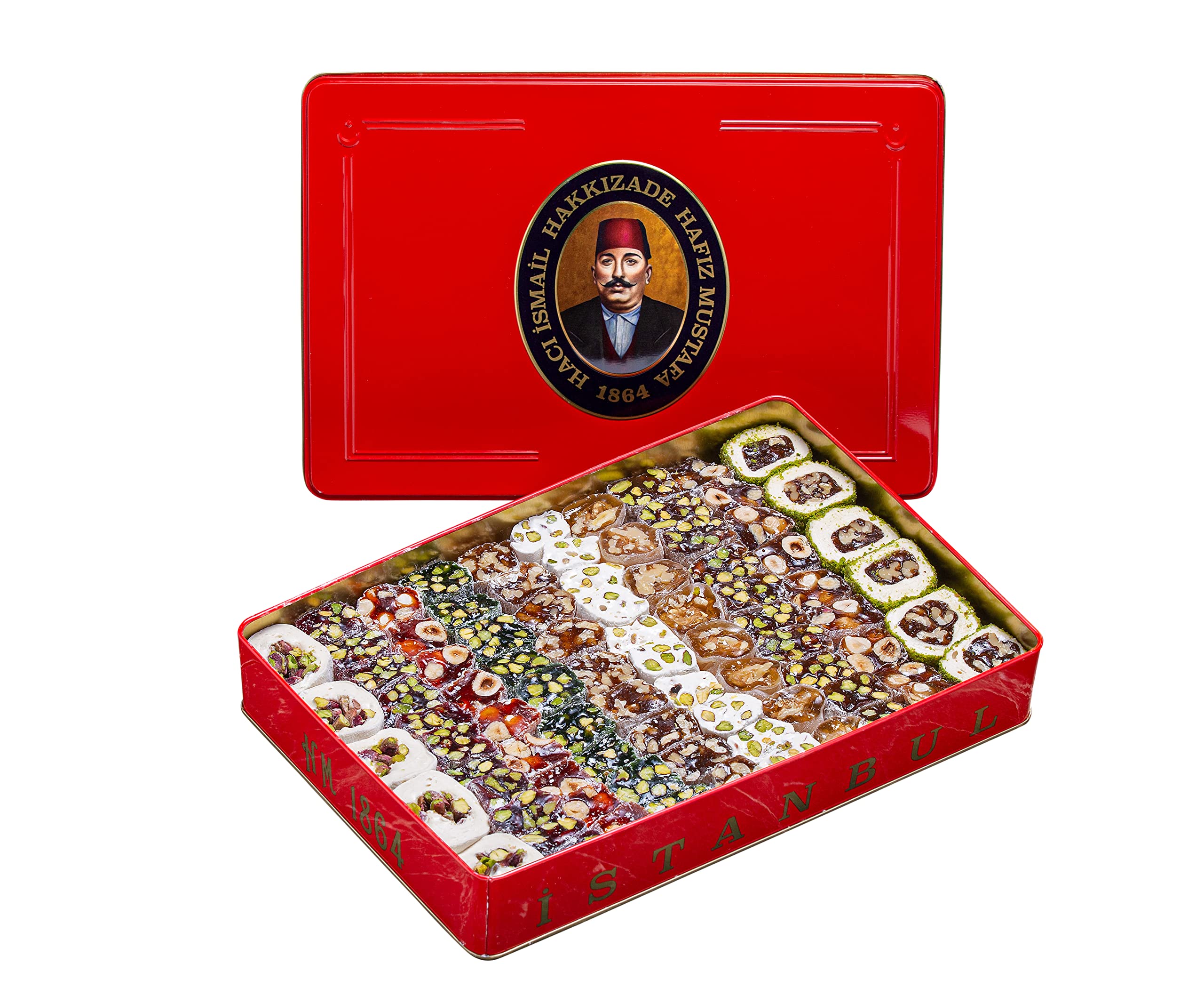 Hafiz Mustafa 1864 Istanbul - Authentic Turkish Delight Gift Box | Pistachio, Hazelnut & Mixed Fruit Flavors | Premium Turkish Dessert & Sweet Snacks | Perfect for Birthdays, Christmas, Anniversaries & Parties | Gourmet Treat from Turkey for Home, Office & Holiday Celebrations