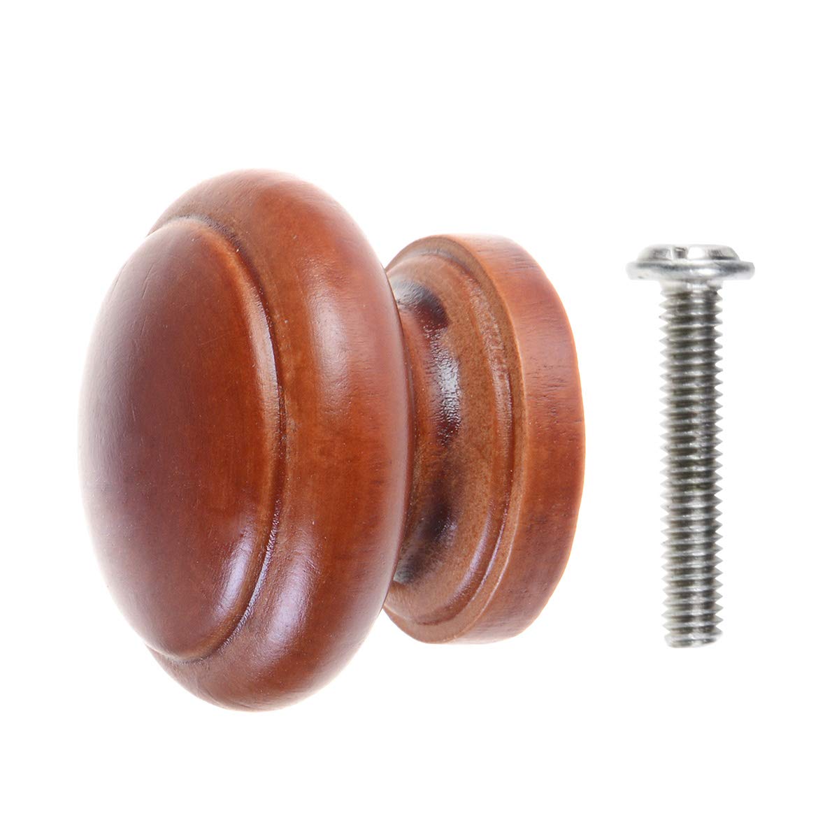 24 Pcs Unfinished Wooden Cabinet Knobs - Mushroom Shape Drawer Pulls for Furniture & Closet