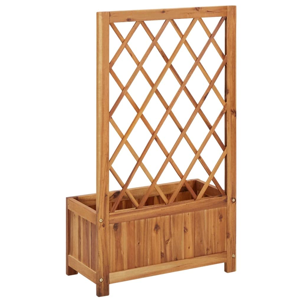 Solid Acacia Wood Raised Garden Bed with Trellis - Outdoor Planter Box for Flowers, Vegetables & Plants - Easy Assembly, Weather-Resistant & Durable - Perfect for Backyard Gardening, Patio Decor & Urban Farming