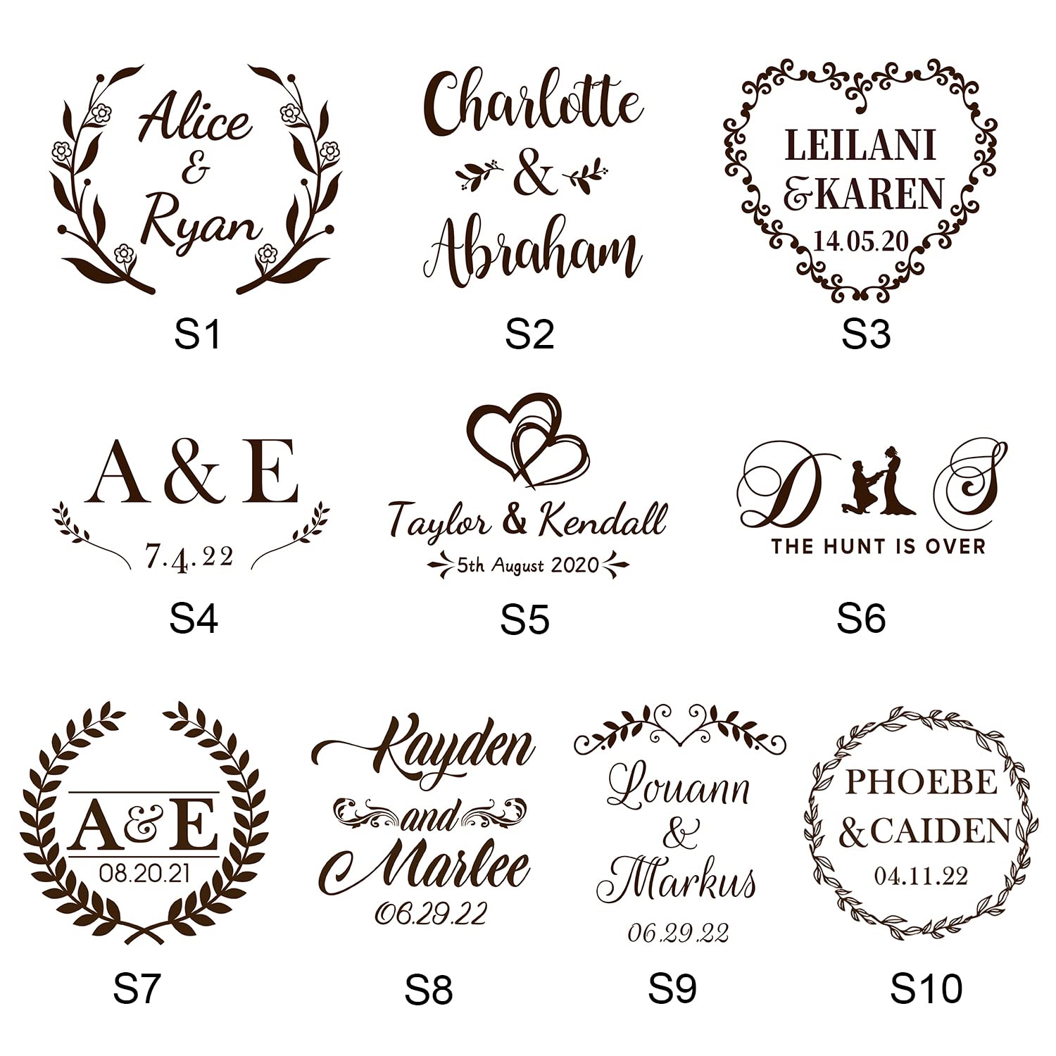Personalized Wedding Ring Box - Custom Engraved Name Wooden Ring Holder for Ceremony & Proposal - Perfect for Engagement, Vow Renewal & Wedding Gift (Style 5)