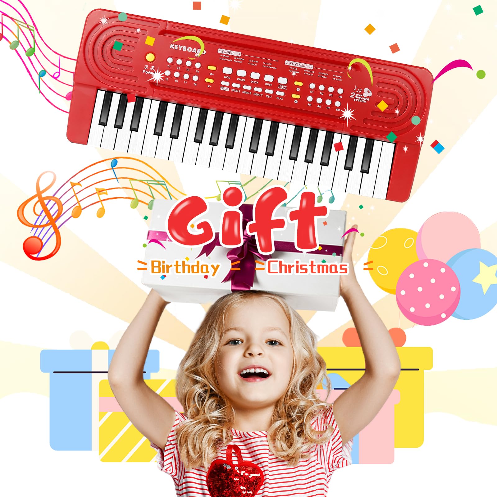 37-Key Electronic Keyboard Piano with Microphone - Best Musical Toy Gift for Kids Ages 3-6, Beginner Piano for Boys & Girls - Perfect for Home Learning, Birthday Gifts & Early Music Education