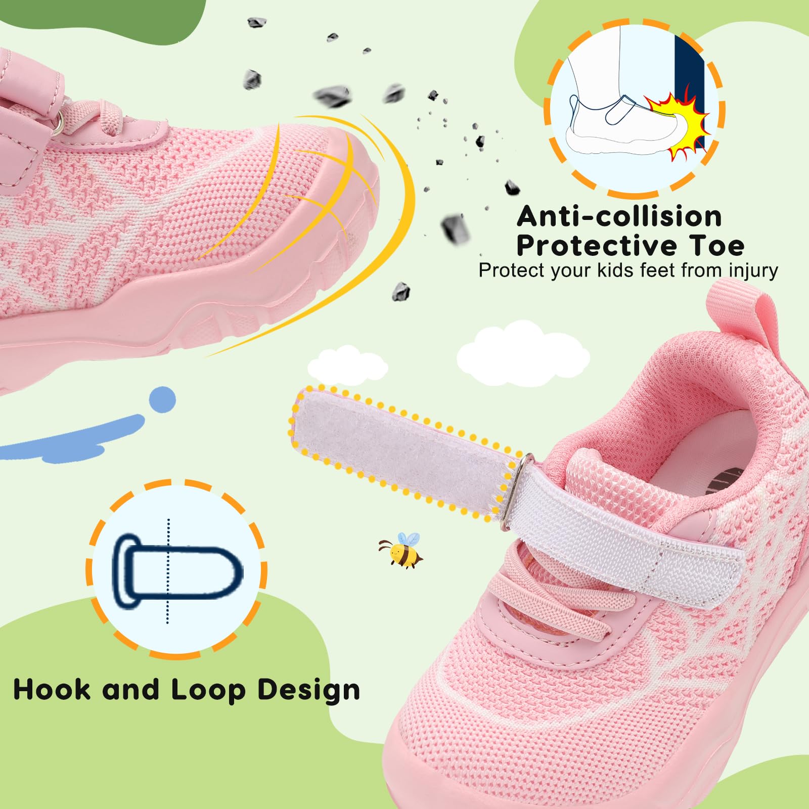 BARERUN Kids Barefoot Shoes for Toddlers - Breathable Slip-On Sneakers for Boys & Girls - Lightweight Running & Walking Shoes for School & Play - Ideal for Infants & Toddlers
