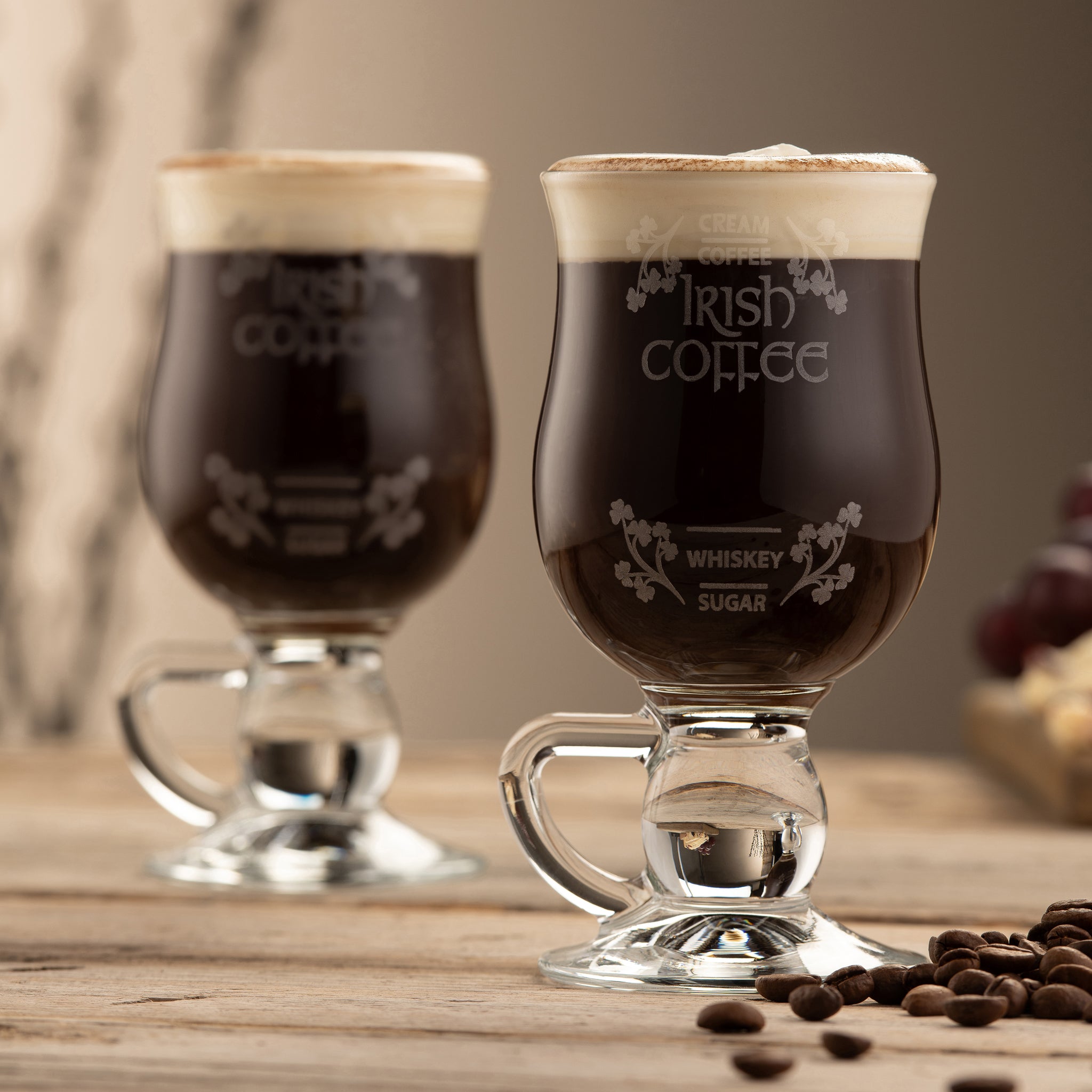 Premium Galway Crystal Irish Coffee Glasses Set - Elegant Handcrafted Glassware for Irish Coffee, Hot Drinks & Desserts - Perfect for Entertaining, Gifts & Home Decor
