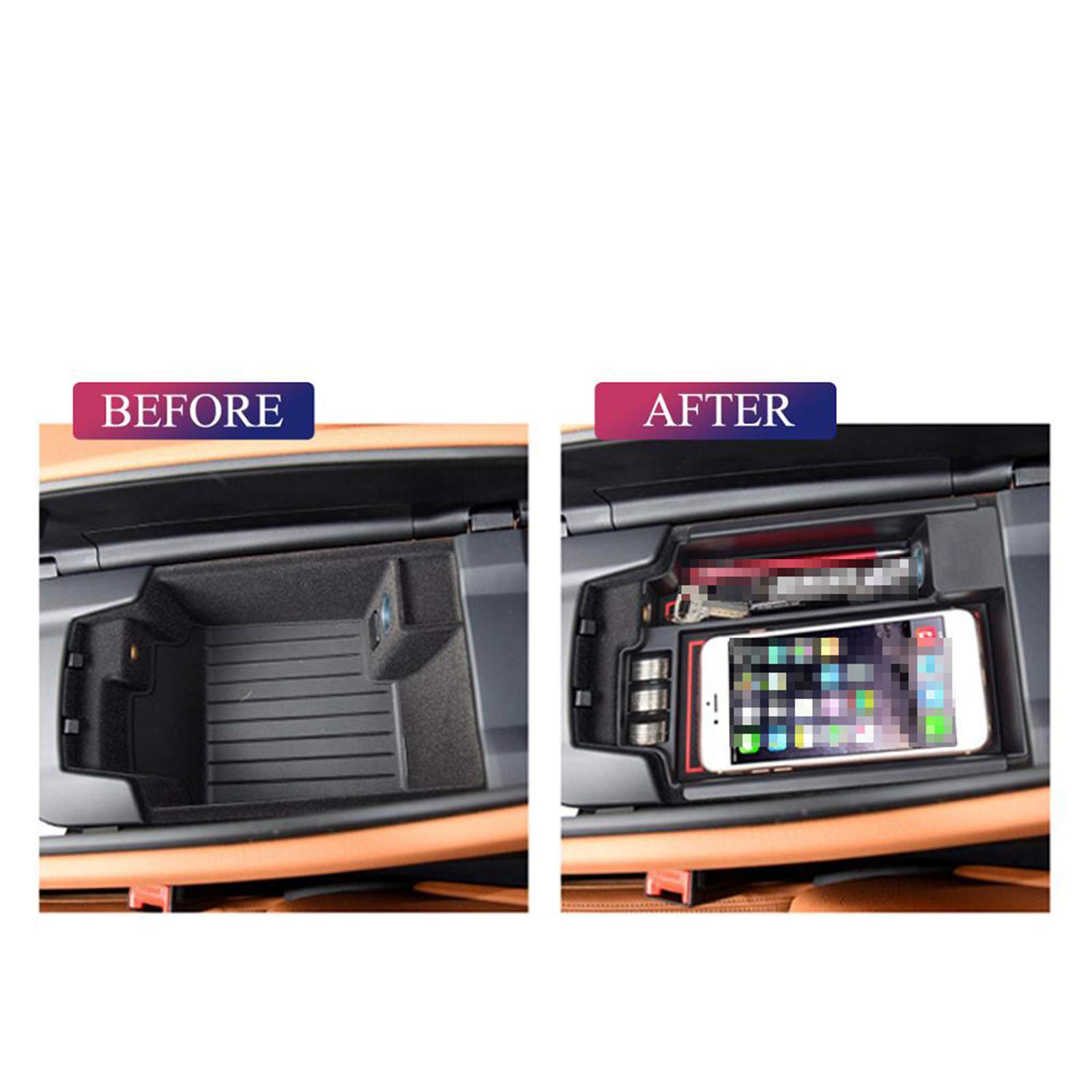 BMW 5 Series G30 G31 Center Console Organizer (2017-2019) - Premium Armrest Storage Box for Car Accessories & Small Items | Perfect for Road Trips & Daily Commute