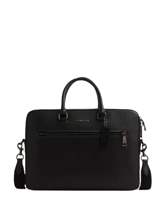 Coach Ethan Slim Briefcase for Men | Genuine Leather Business Bag | Professional Office Work & Travel Laptop Bag