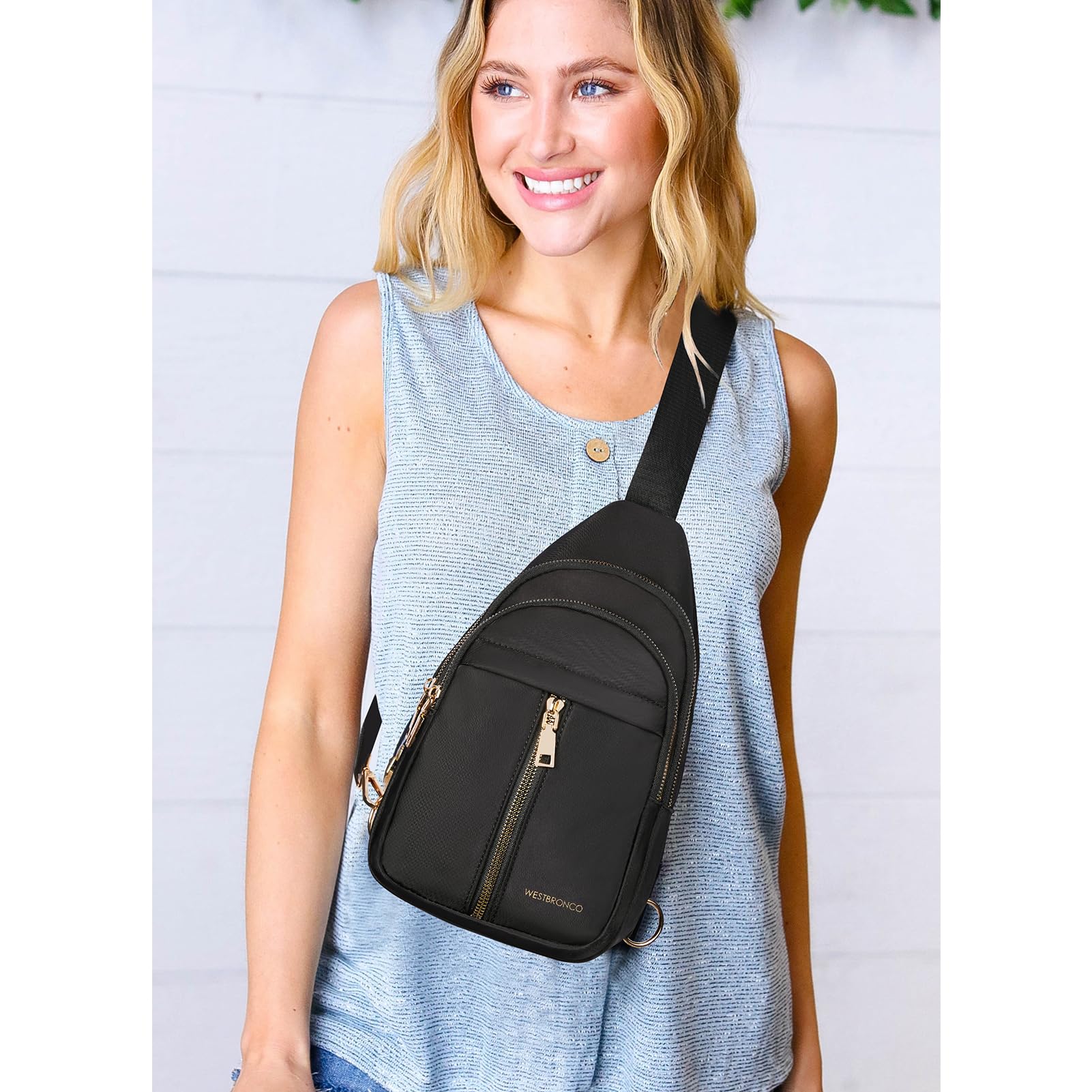Women's Lightweight Nylon Sling Bag - Large Capacity Crossbody Fanny Pack for Travel & Daily Use